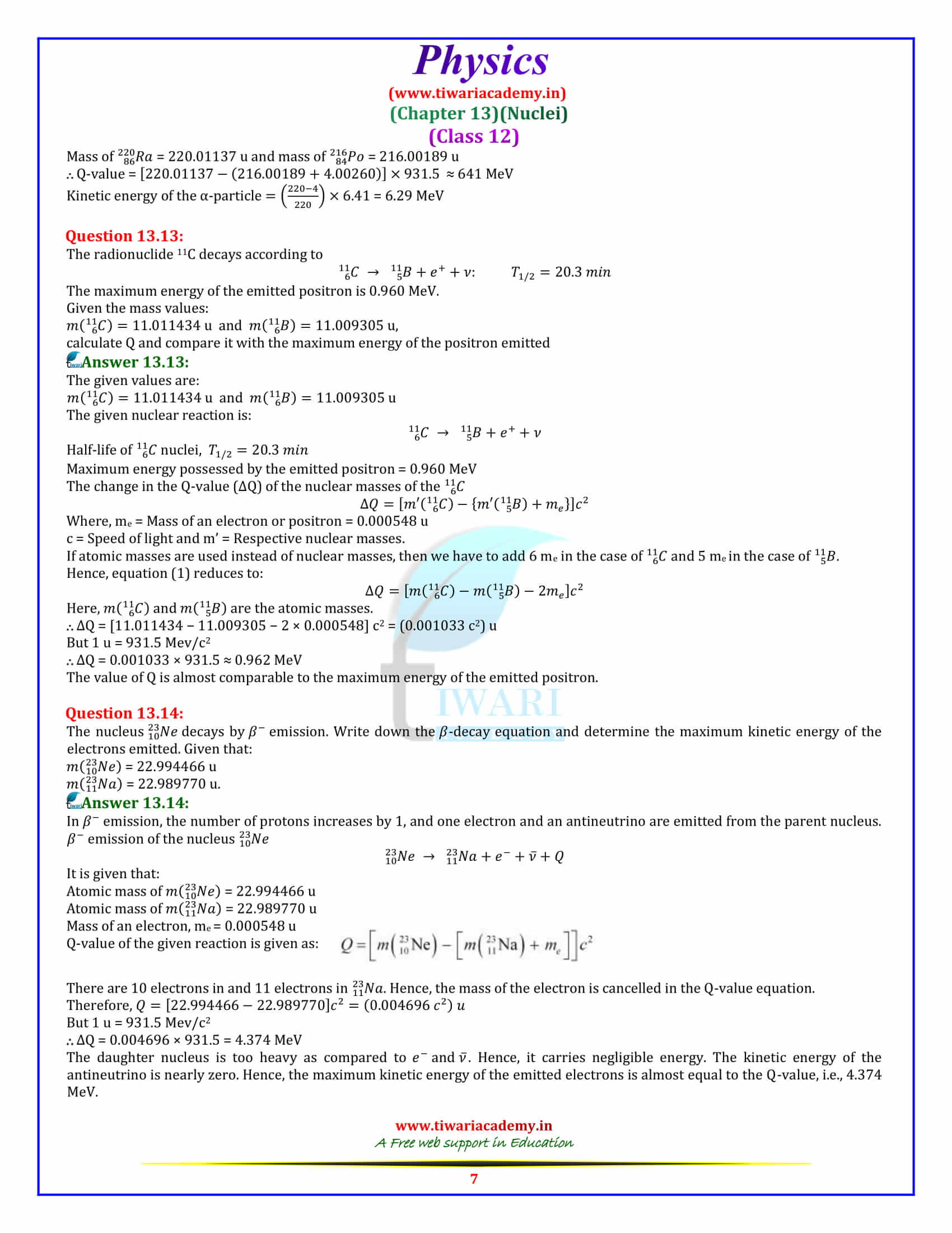 NCERT Solutions for Class 12 Physics Chapter 13