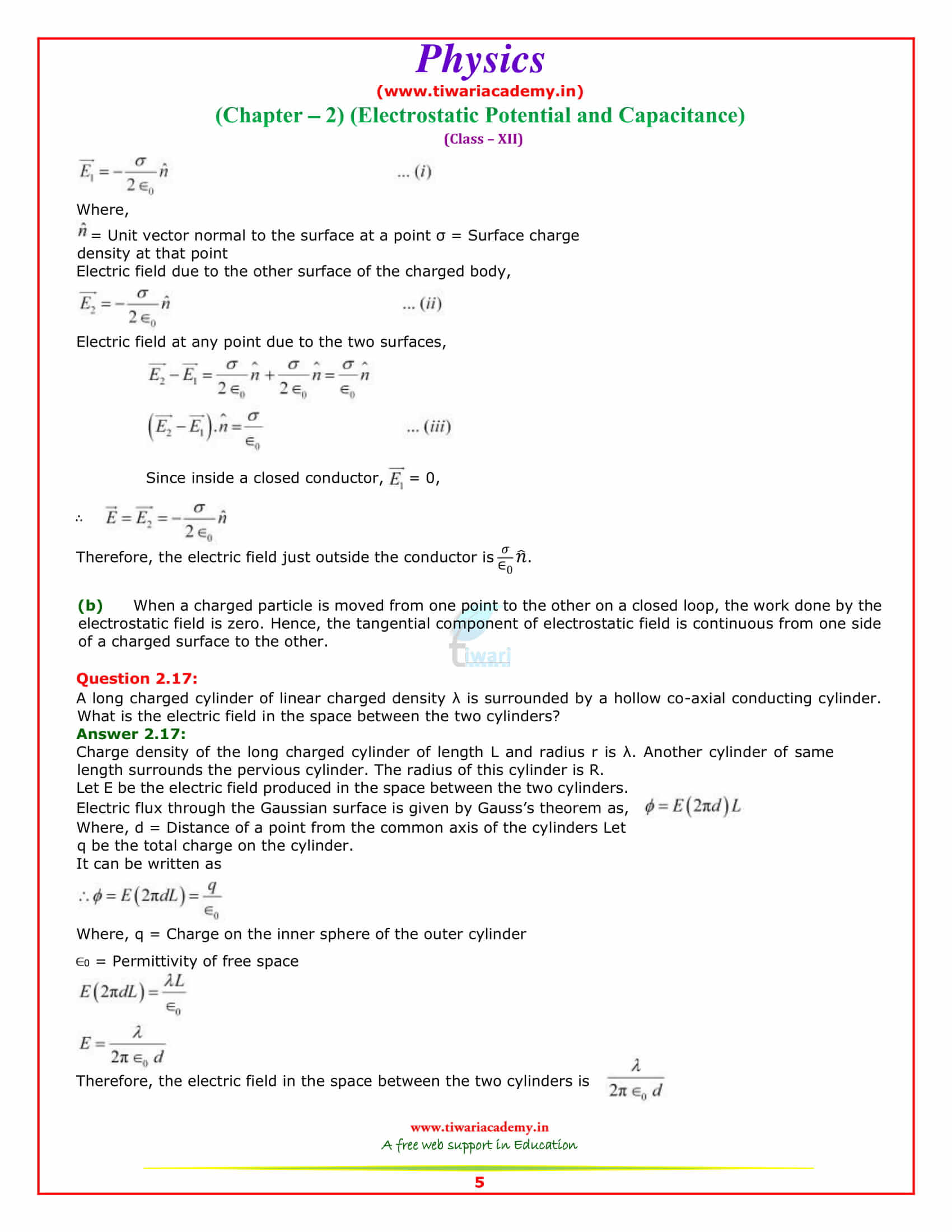 12 Physics Chapter 2 Solutions in pdf