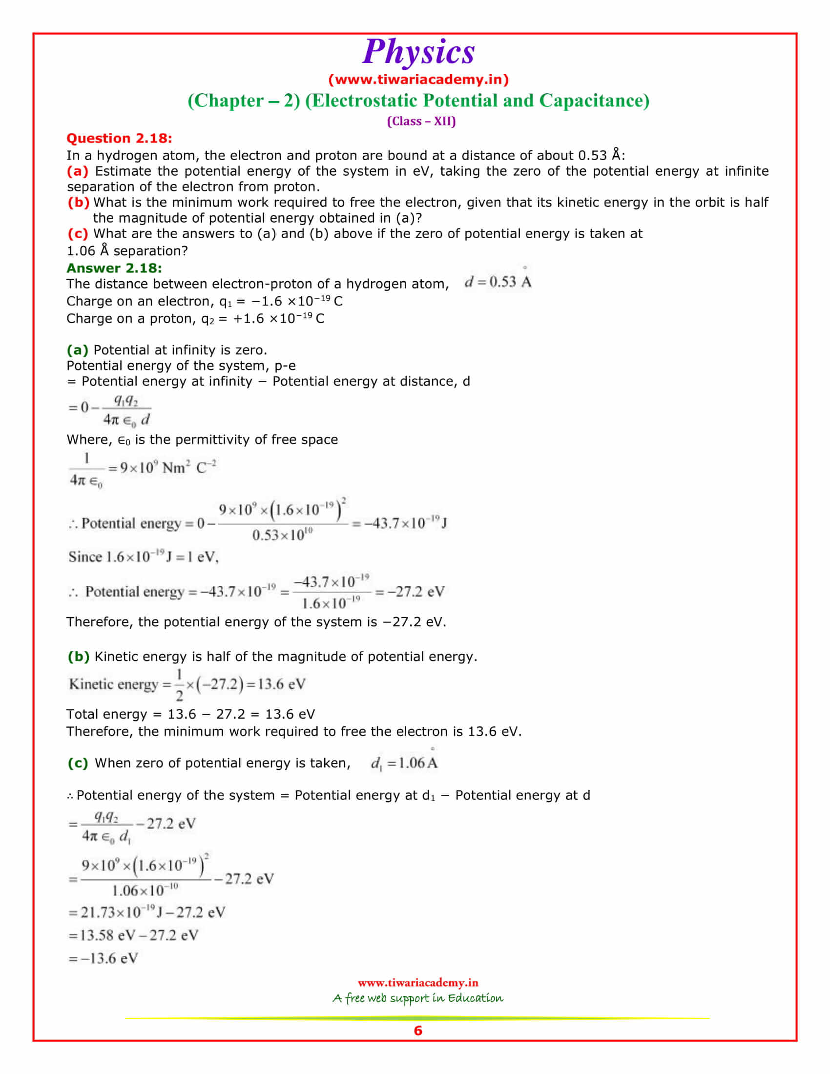 12 Physics Chapter 2 Solutions free download