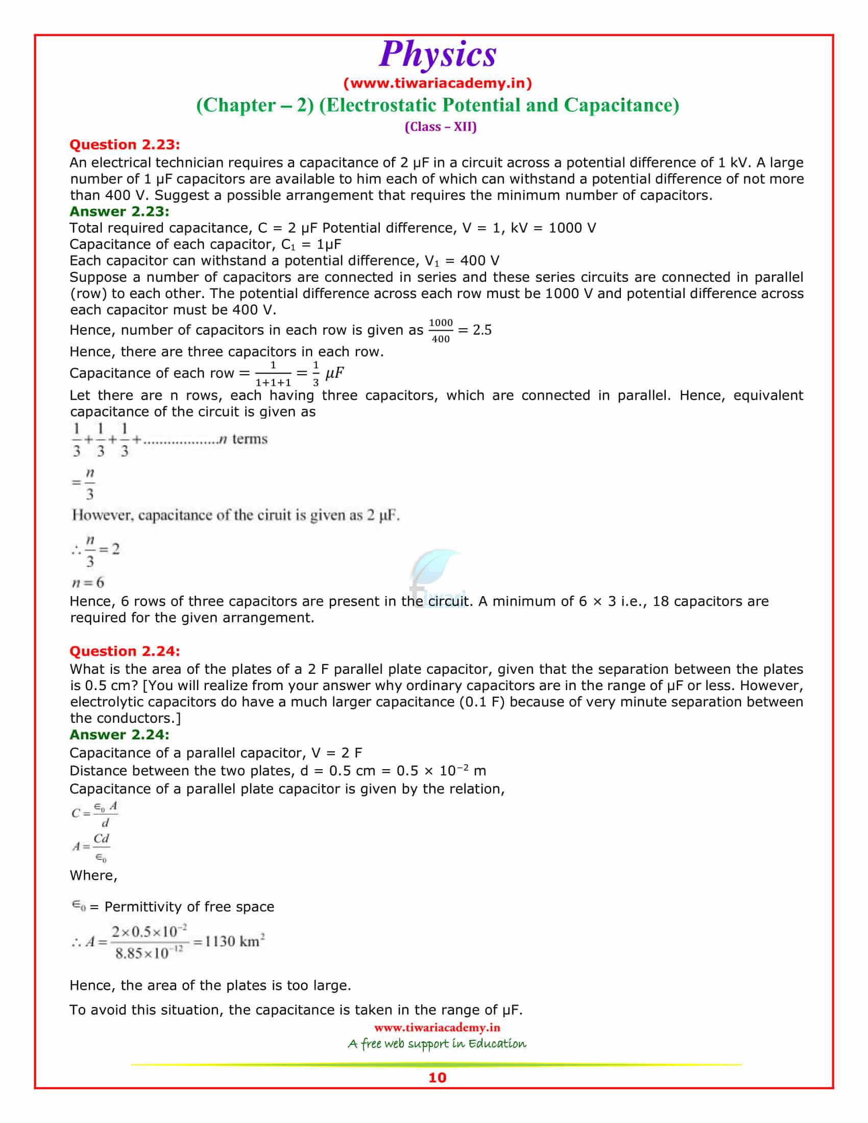 12 Physics Chapter 2 Solutions new form