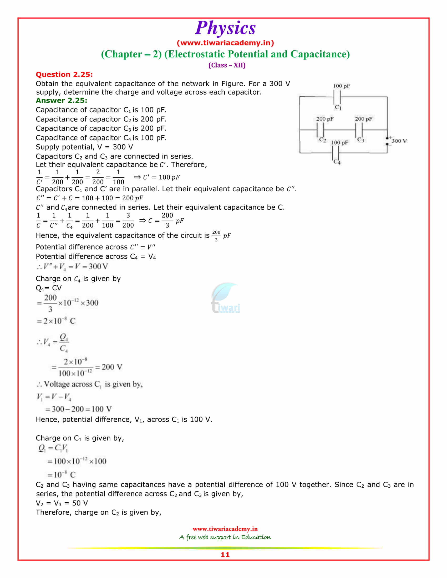 12 Physics Chapter 2 Solutions free to download