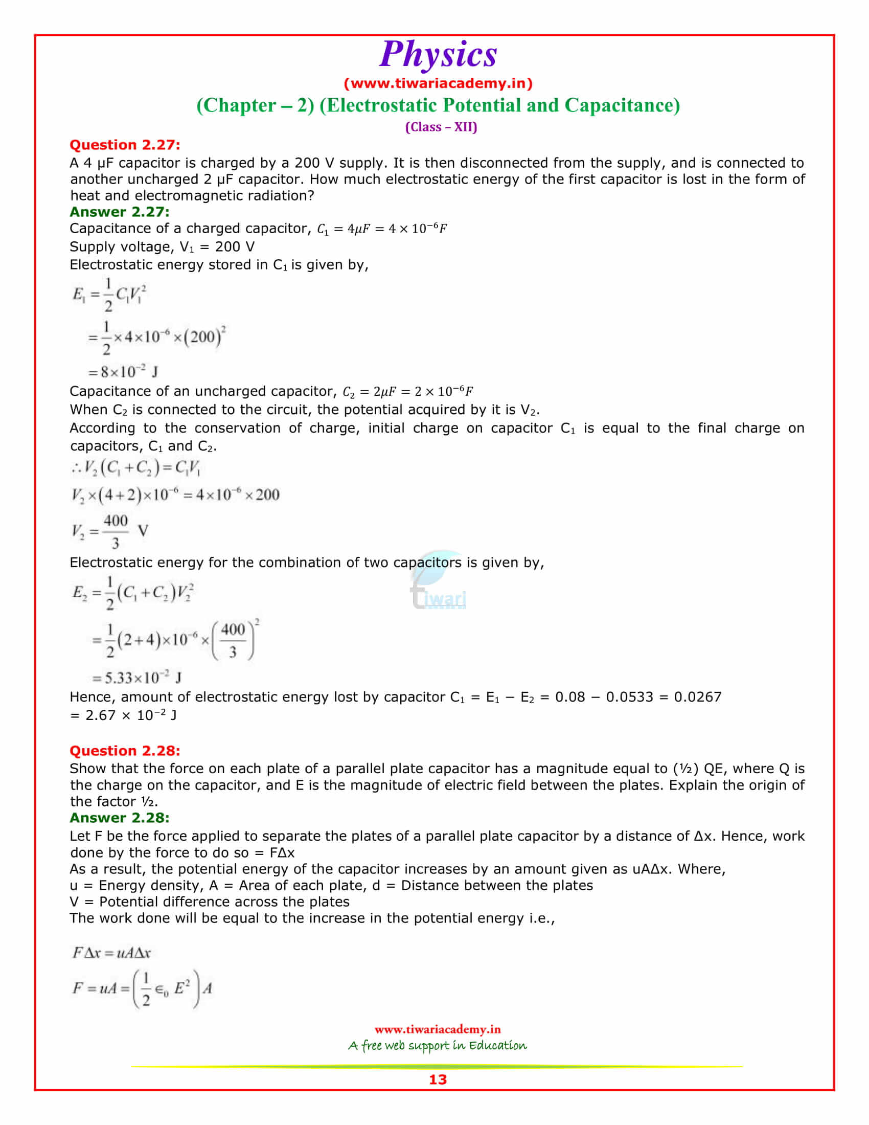 12 Physics Chapter 2 Sols all questions