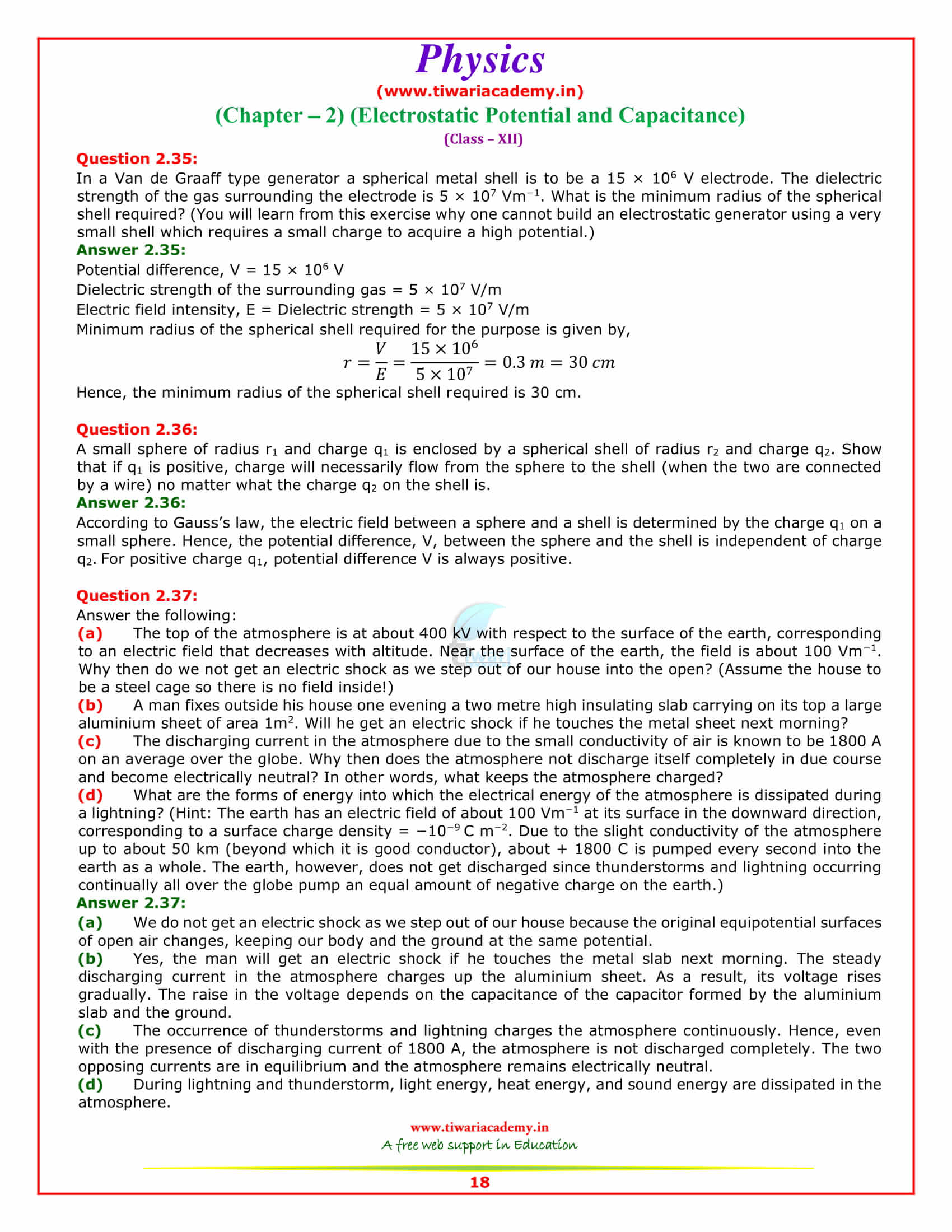 12 Physics Chapter 2 Sols