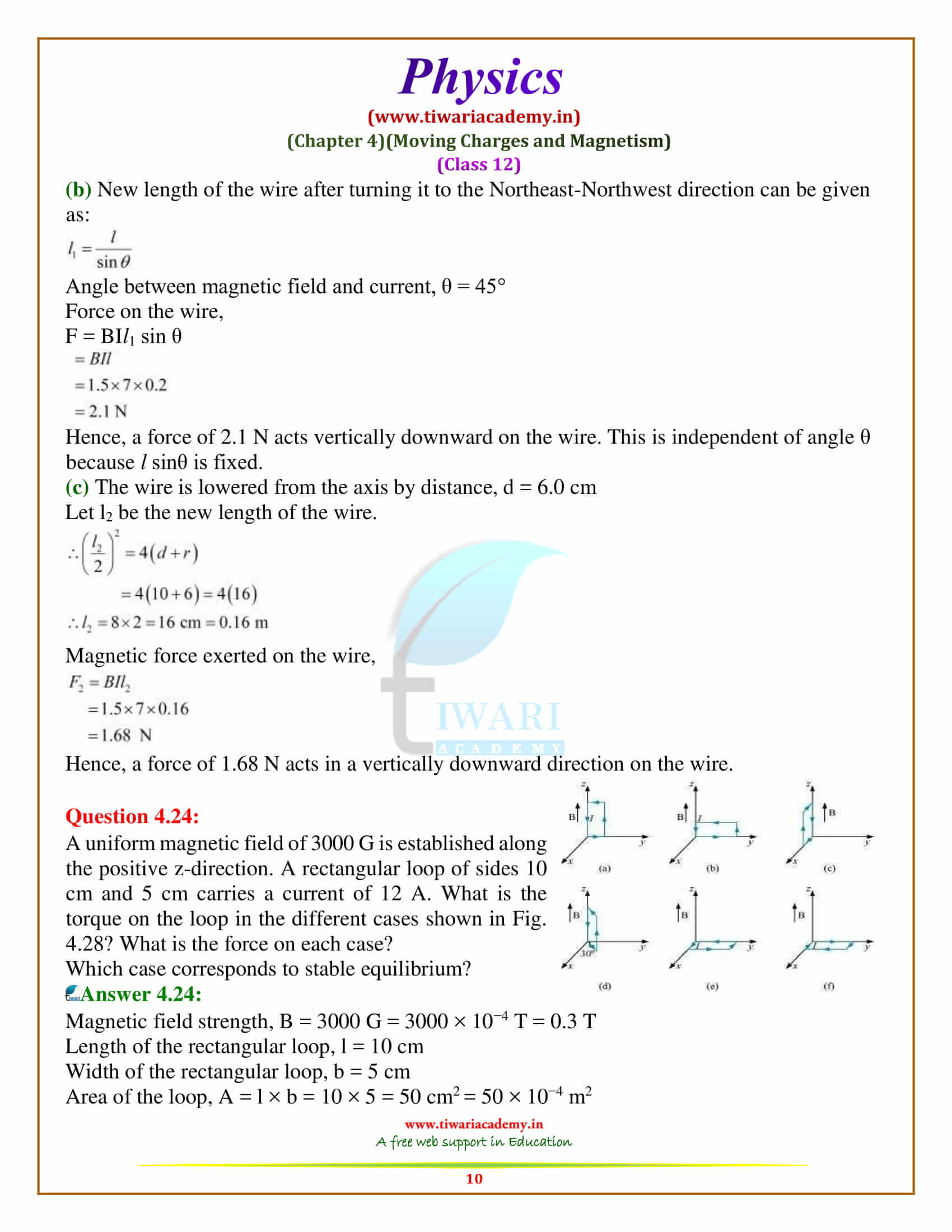 12 Physics Chapter 4 Solutions for +2 students solutions