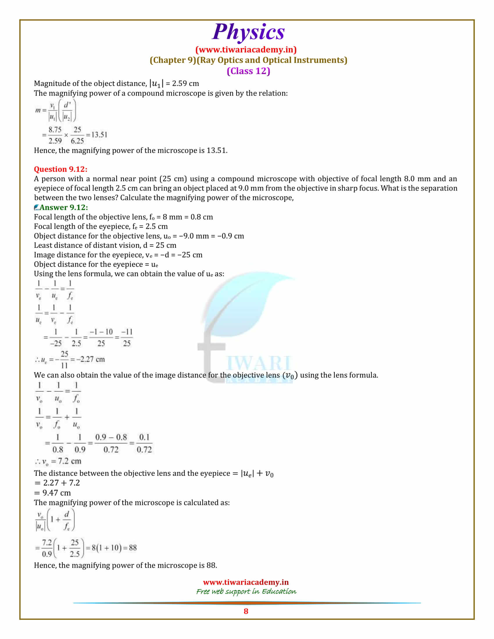 NCERT Solutions for Class 12 Physics Chapter 9 in pdf form
