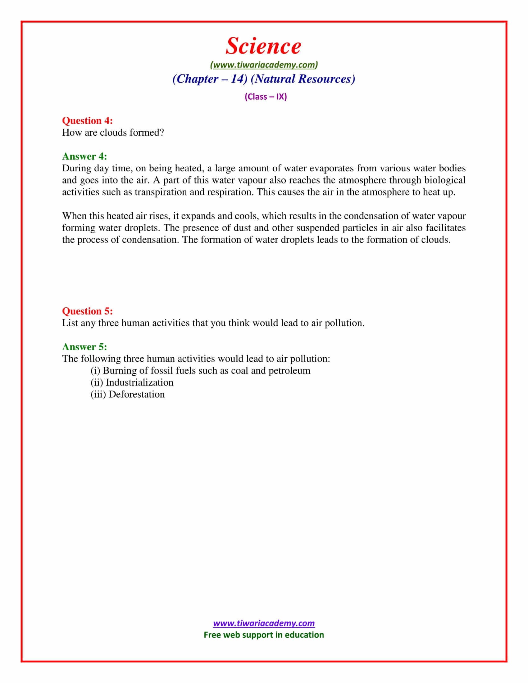 NCERT Solutions for Class 9 Science Chapter 14 Natural Resources Intext Questions Page 193 in PDF