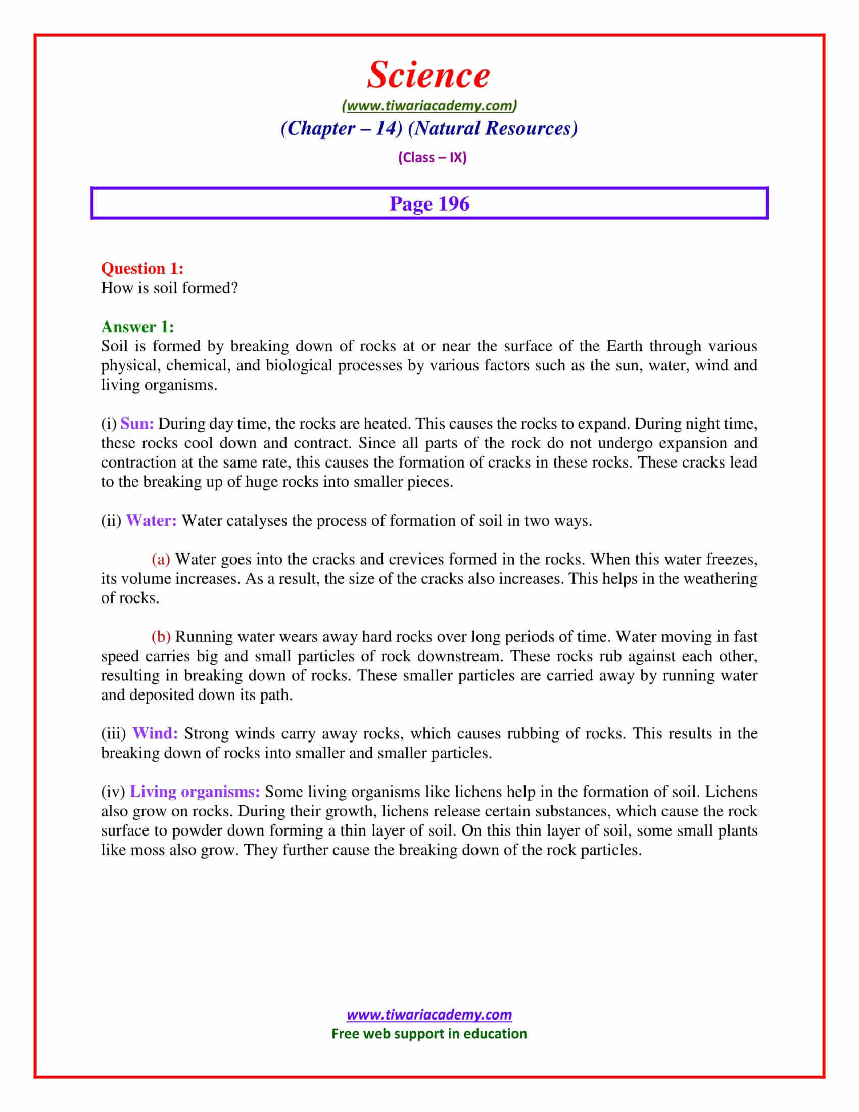 NCERT Solutions for Class 9 Science Chapter 14 Natural Resources Intext Questions Page 196