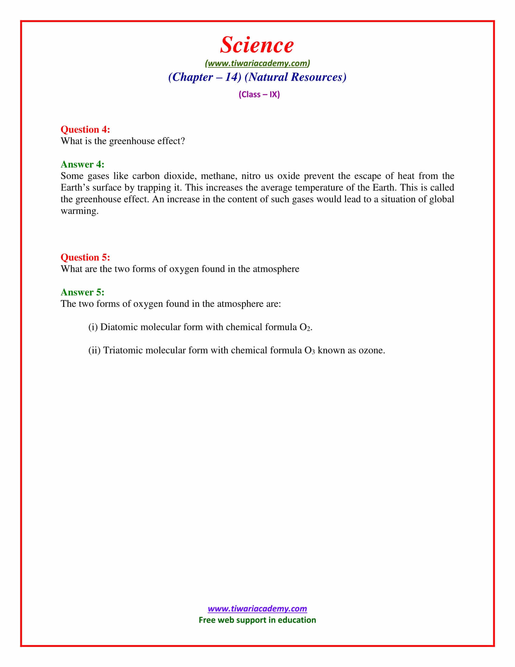 NCERT Solutions for Class 9 Science Chapter 14 Natural Resources Intext Questions Page 201 in pdf