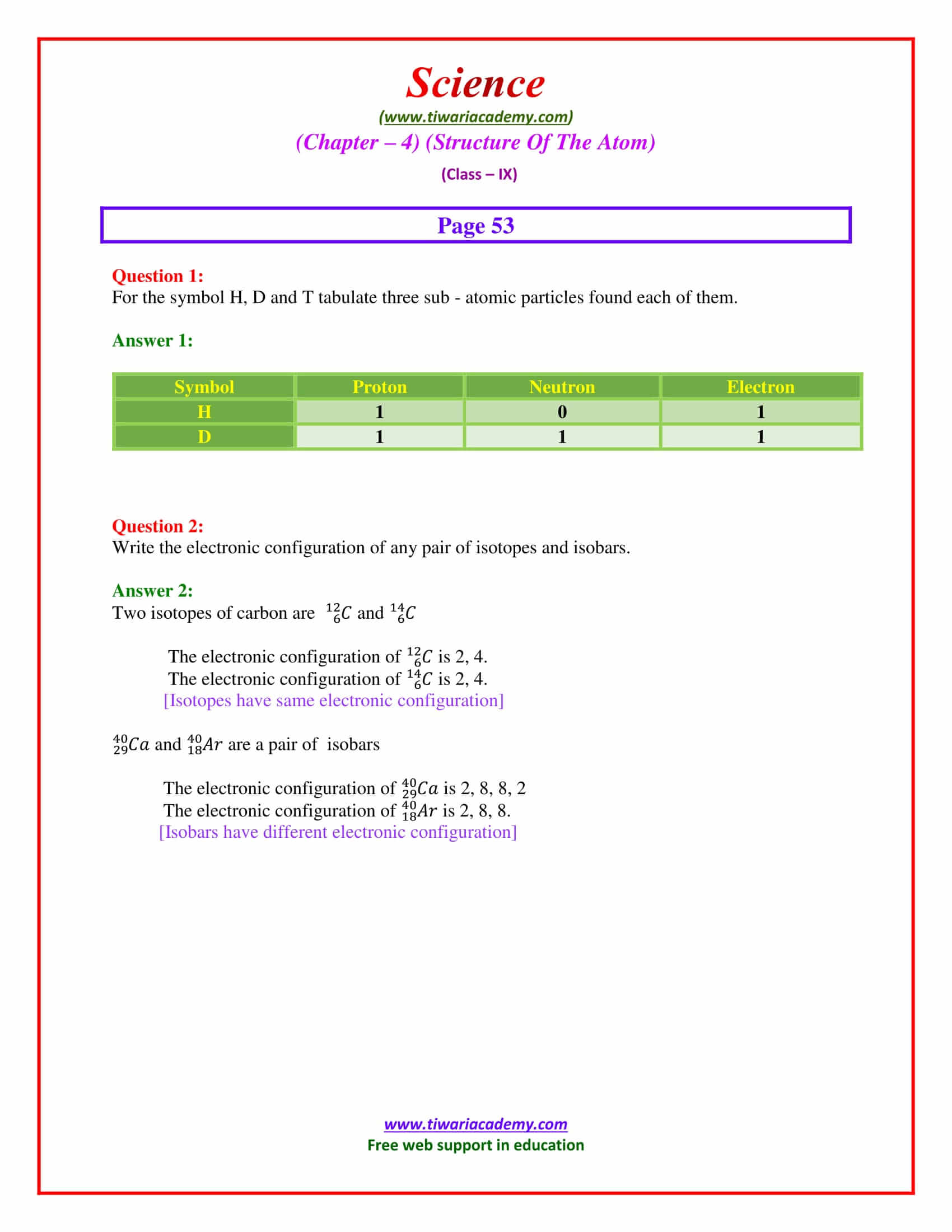 NCERT Solutions for Class 9 Science Chapter 4 intext questions page 53