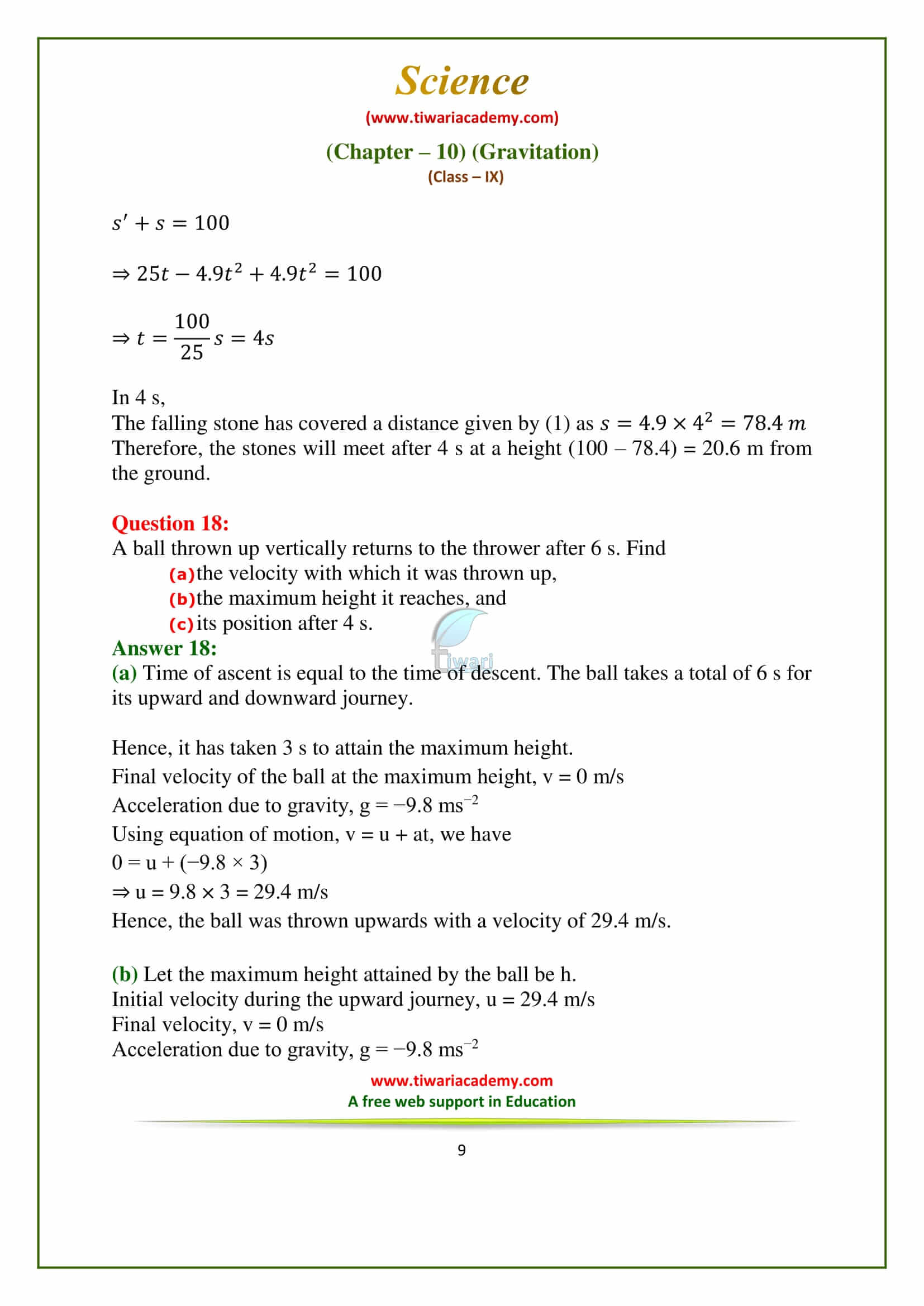 9 Science Chapter 10 download