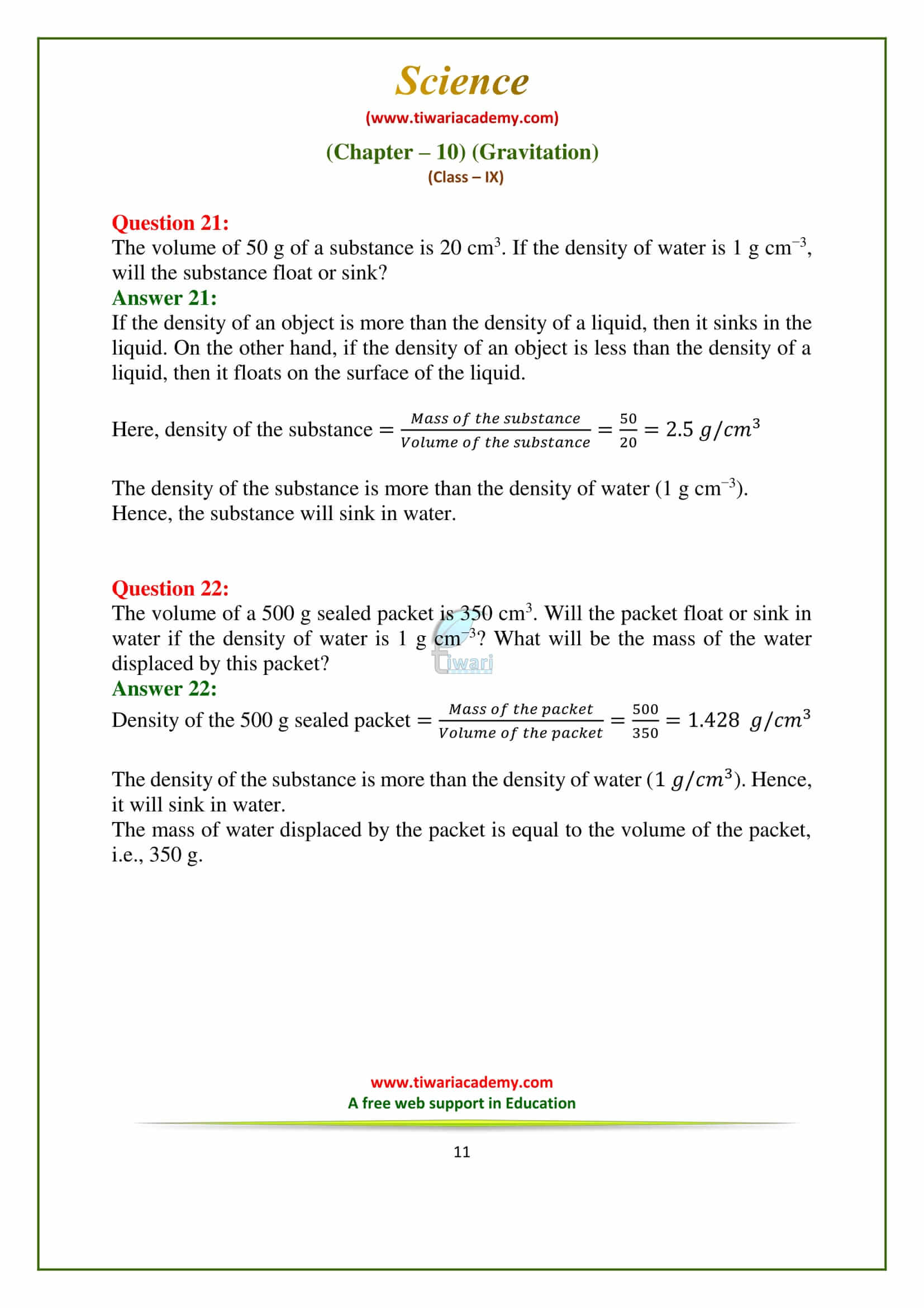9 Science Chapter 10 in english medium