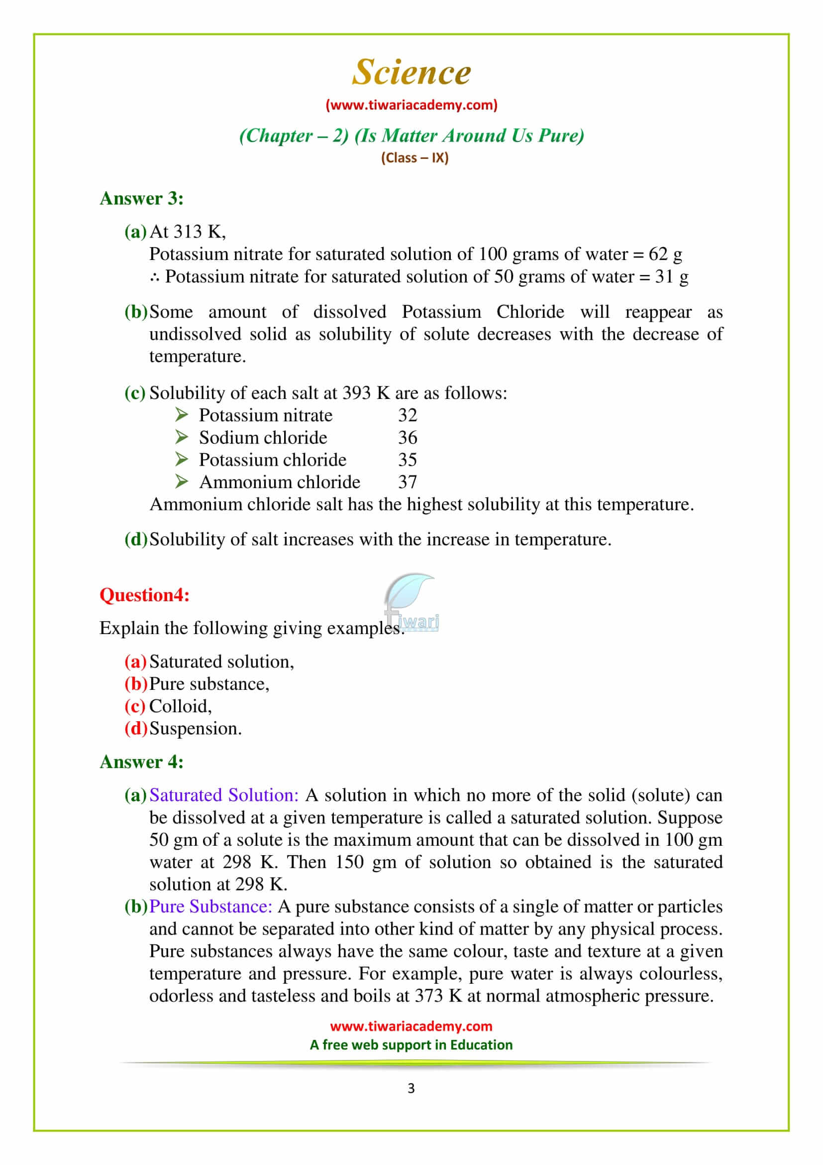 NCERT Solutions for Class 9 Science Chapter 2