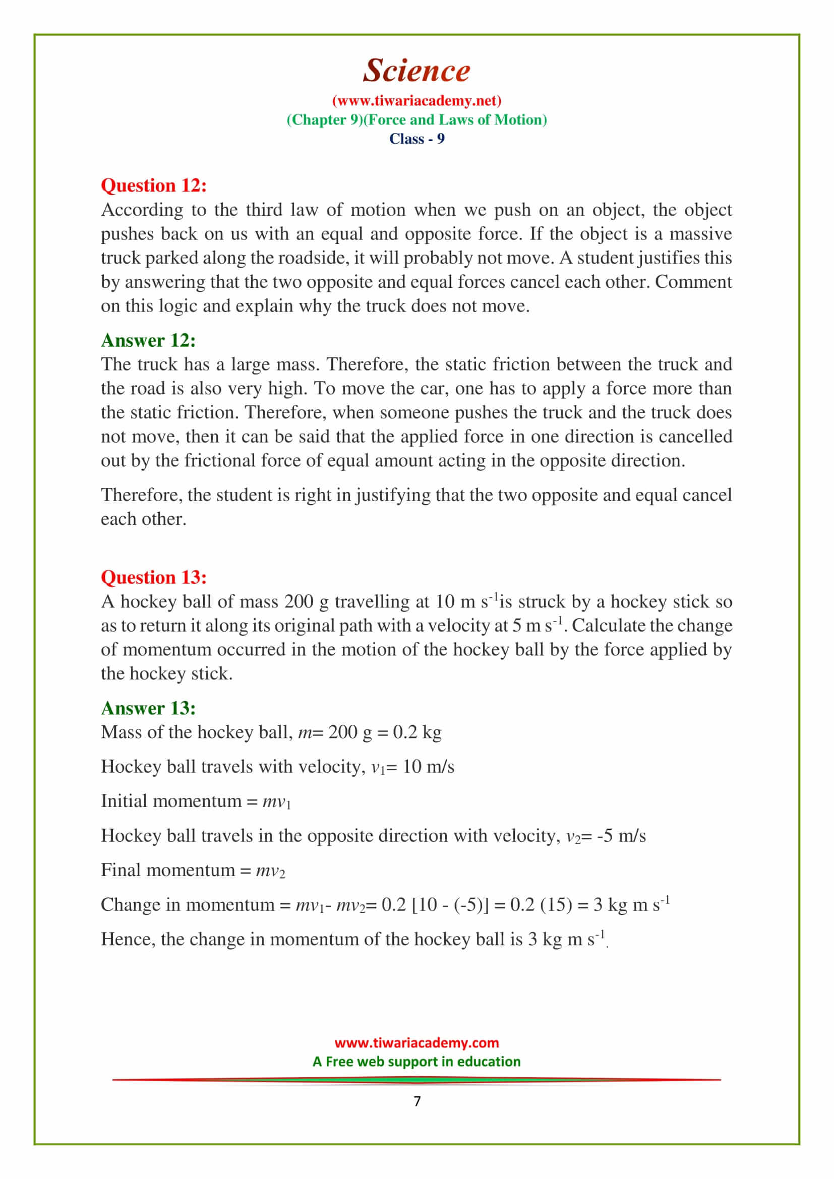 9 Science Chapter 9 guide in english