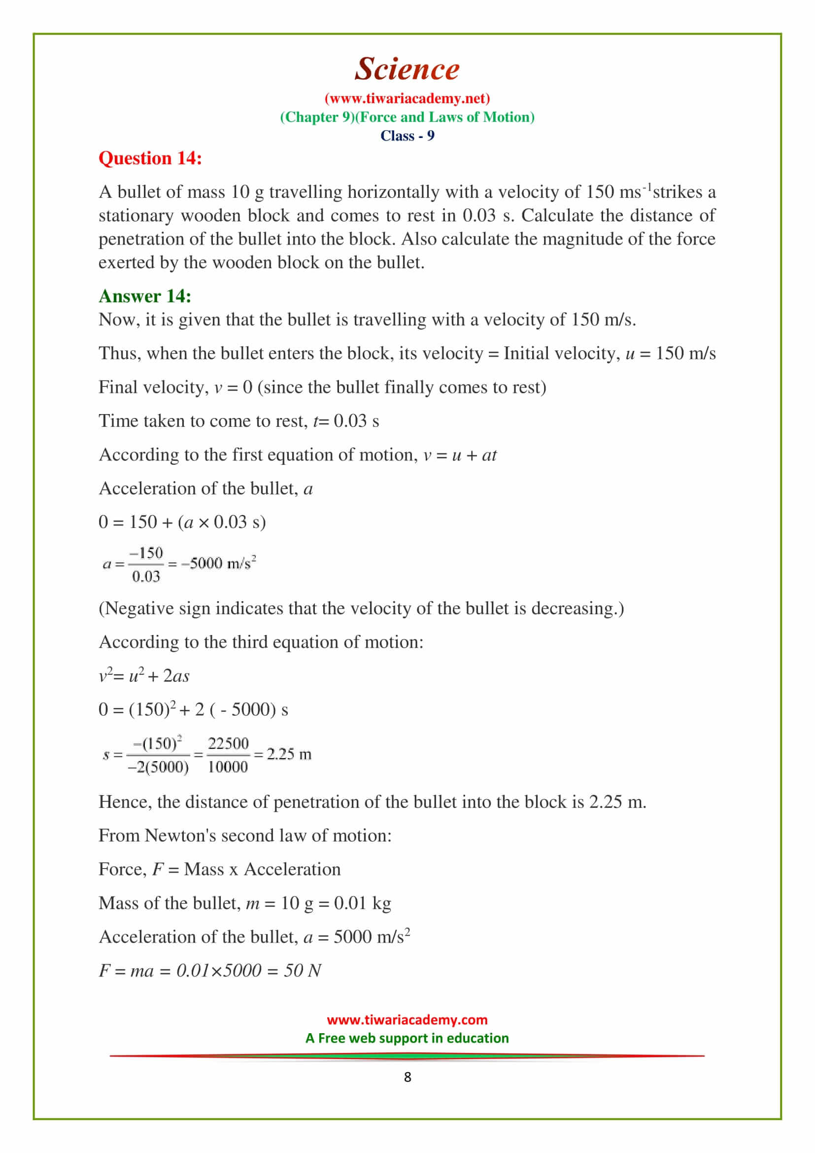 9 Science Chapter 9 all answers in english pdf