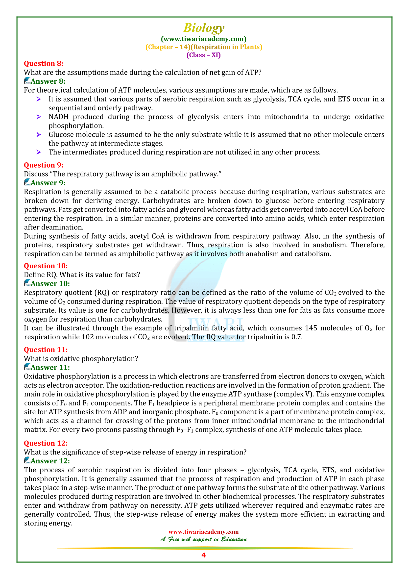 11 Bio ch. 14 answers