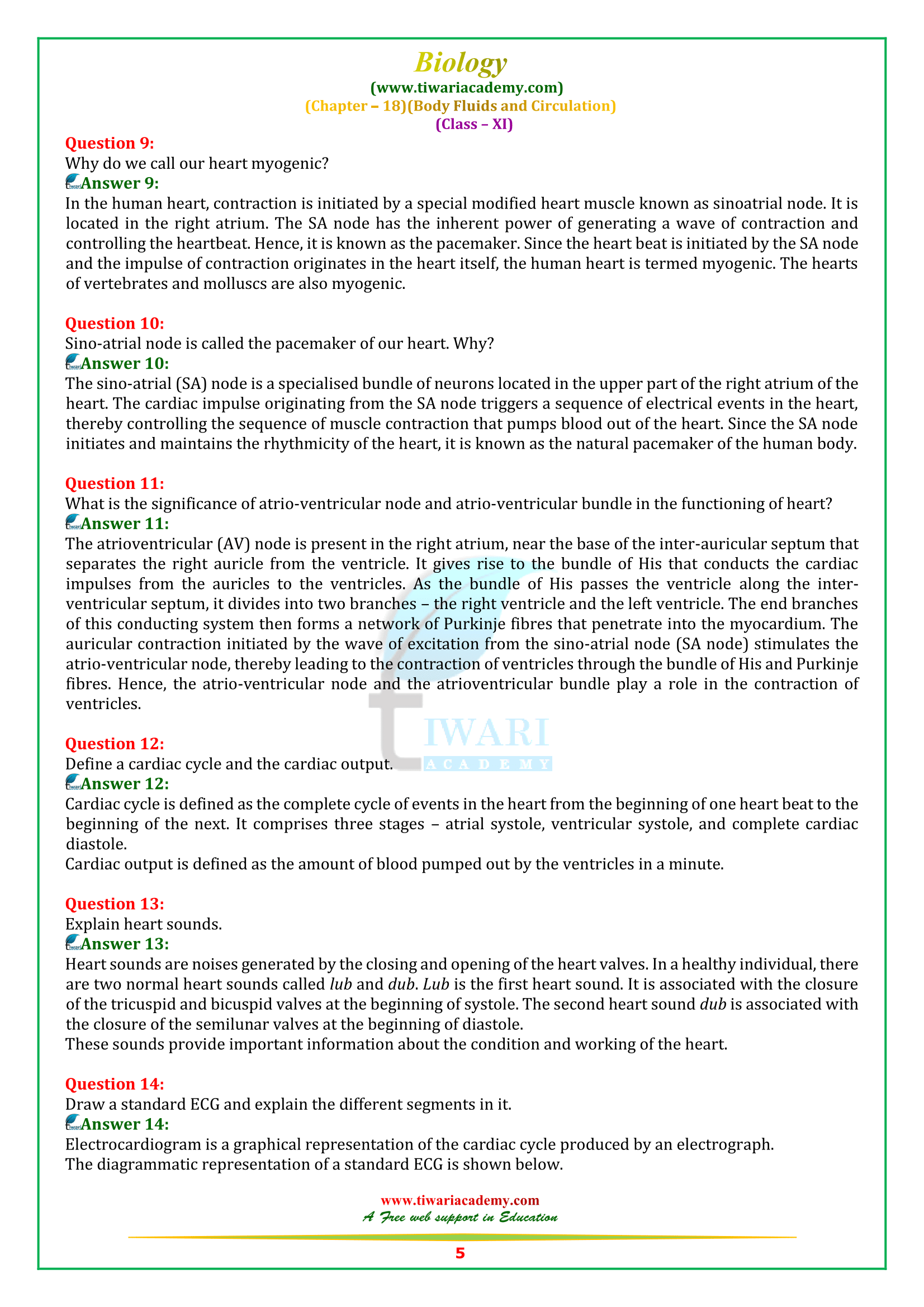 NCERT Solutions for Class 11 Biology Chapter 18 for intermediate +1