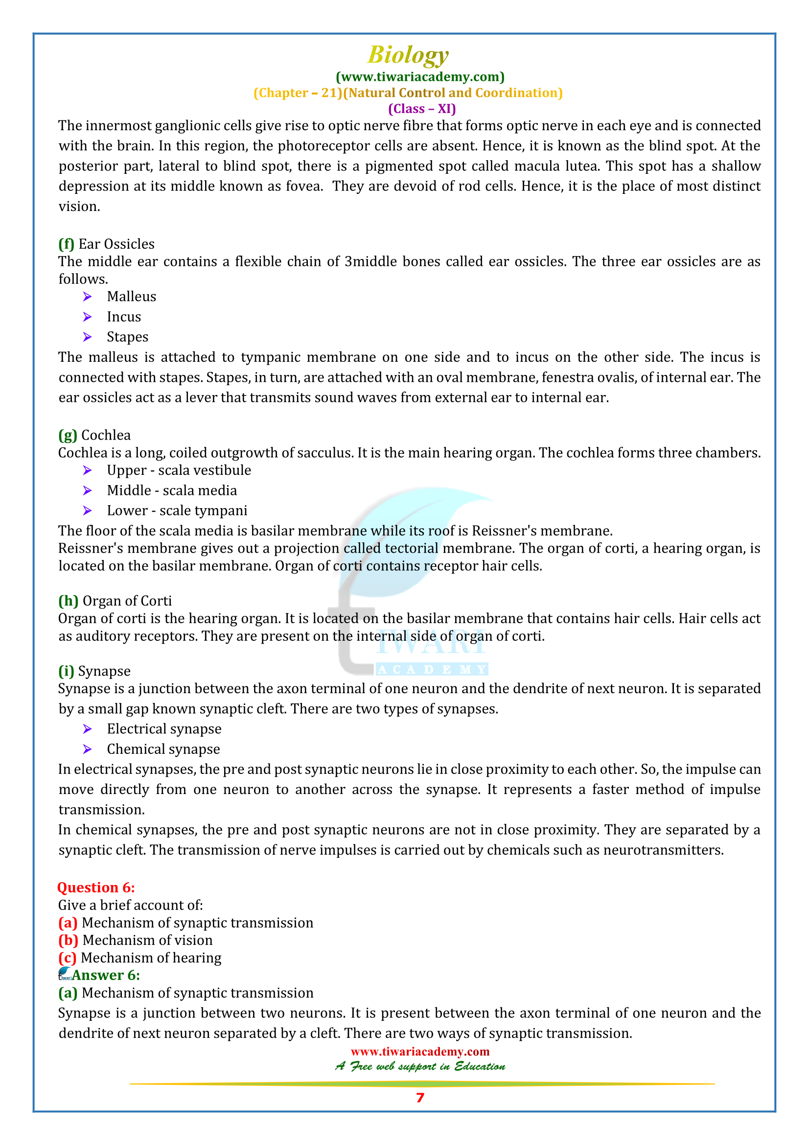 NCERT Solutions for Class 11 Biology Chapter 21 free download