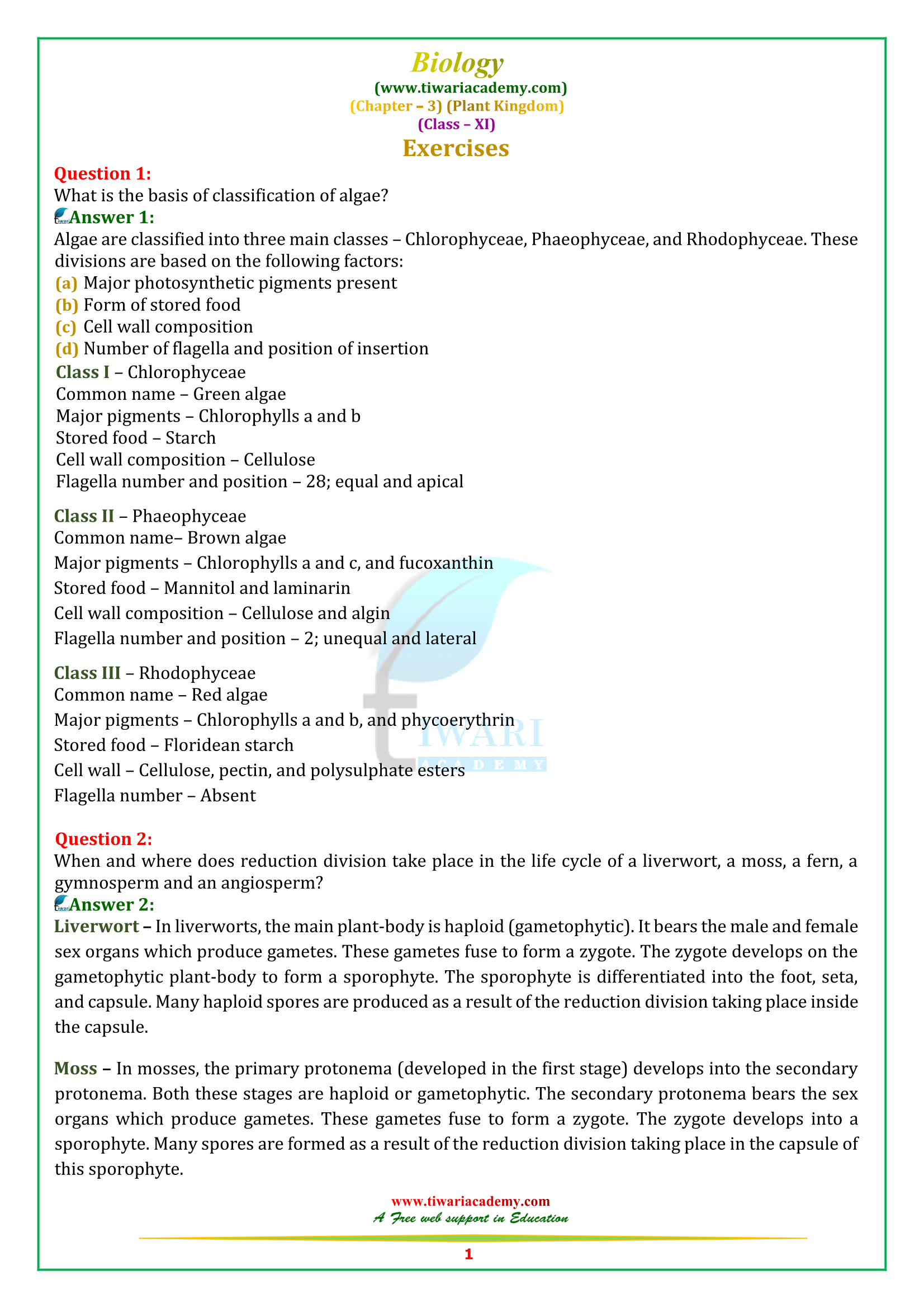 case study based questions of class 11 biology