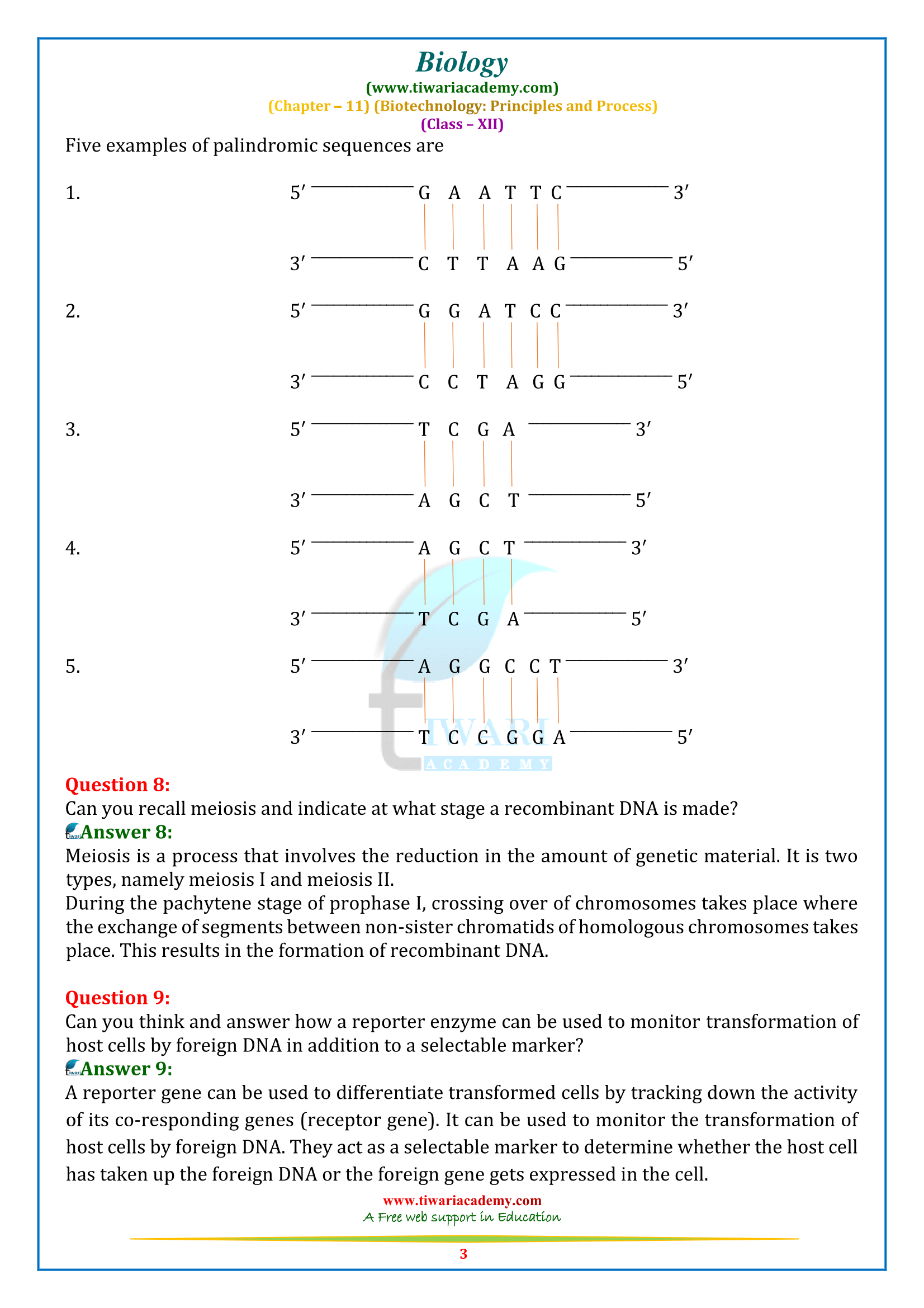 12 Biology chapter 11 answers