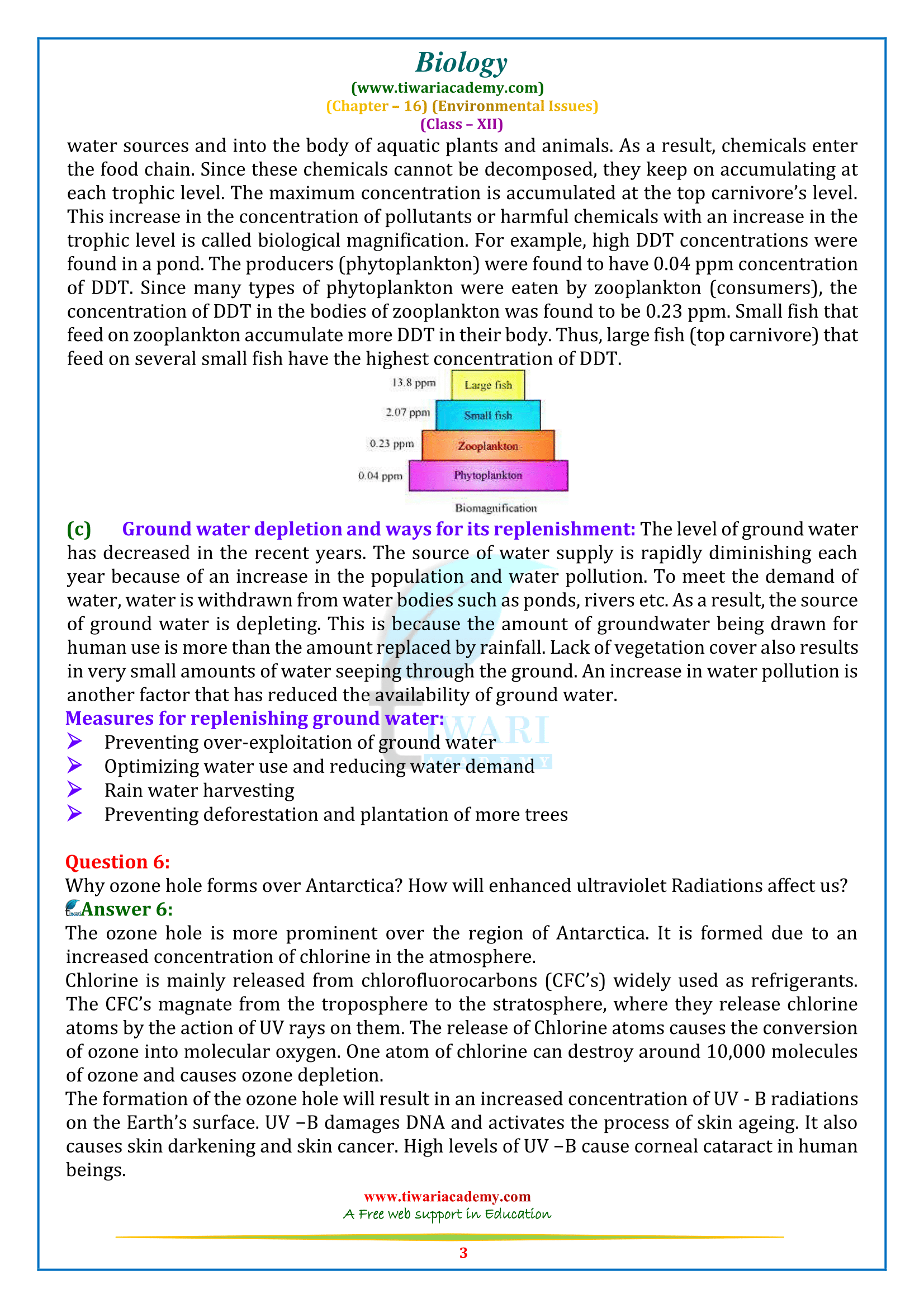NCERT Solutions for Class 12 Biology Chapter 16 in English Medium