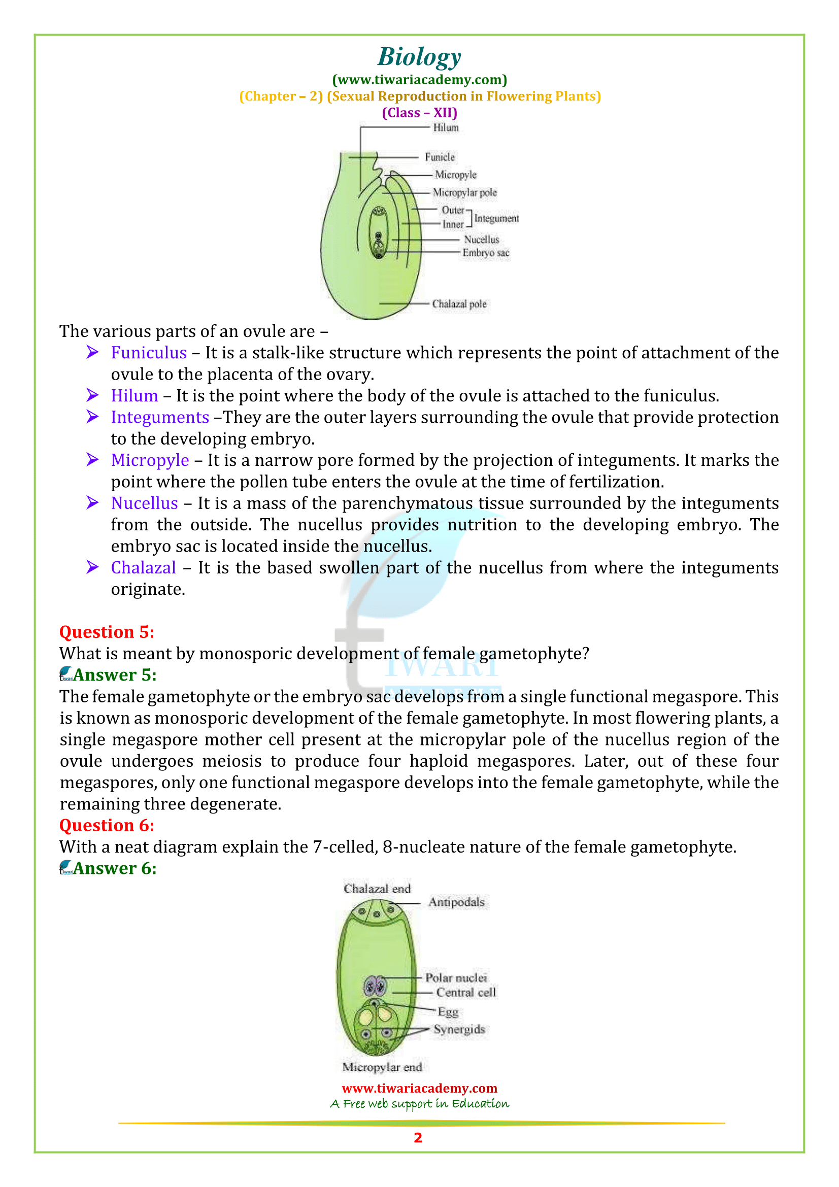 NCERT Solutions for Class 12 Biology Chapter 2