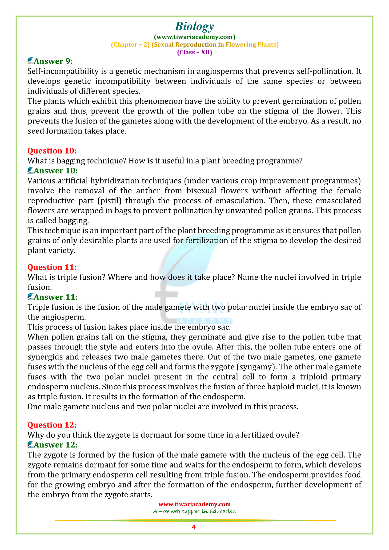 NCERT Solutions for Class 12 Biology Chapter 2 in pdf form