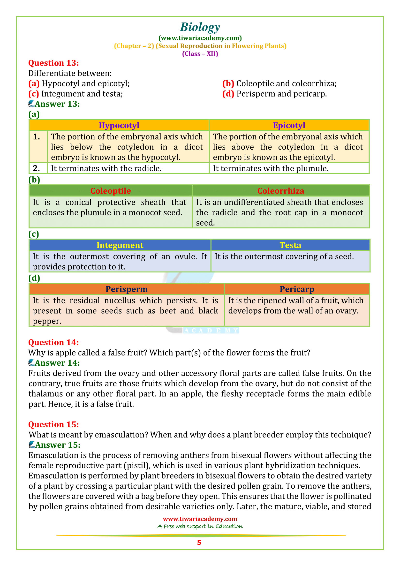 NCERT Solutions for Class 12 Biology Chapter 2 for intermediate