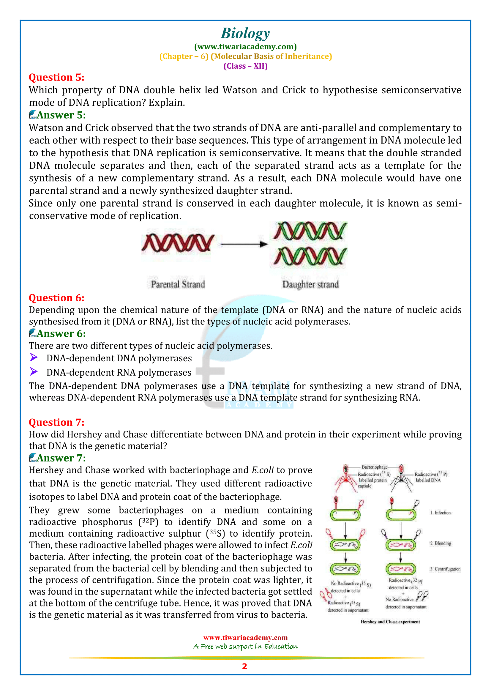 NCERT Solutions for Class 12 Biology Chapter 6 in pdf form