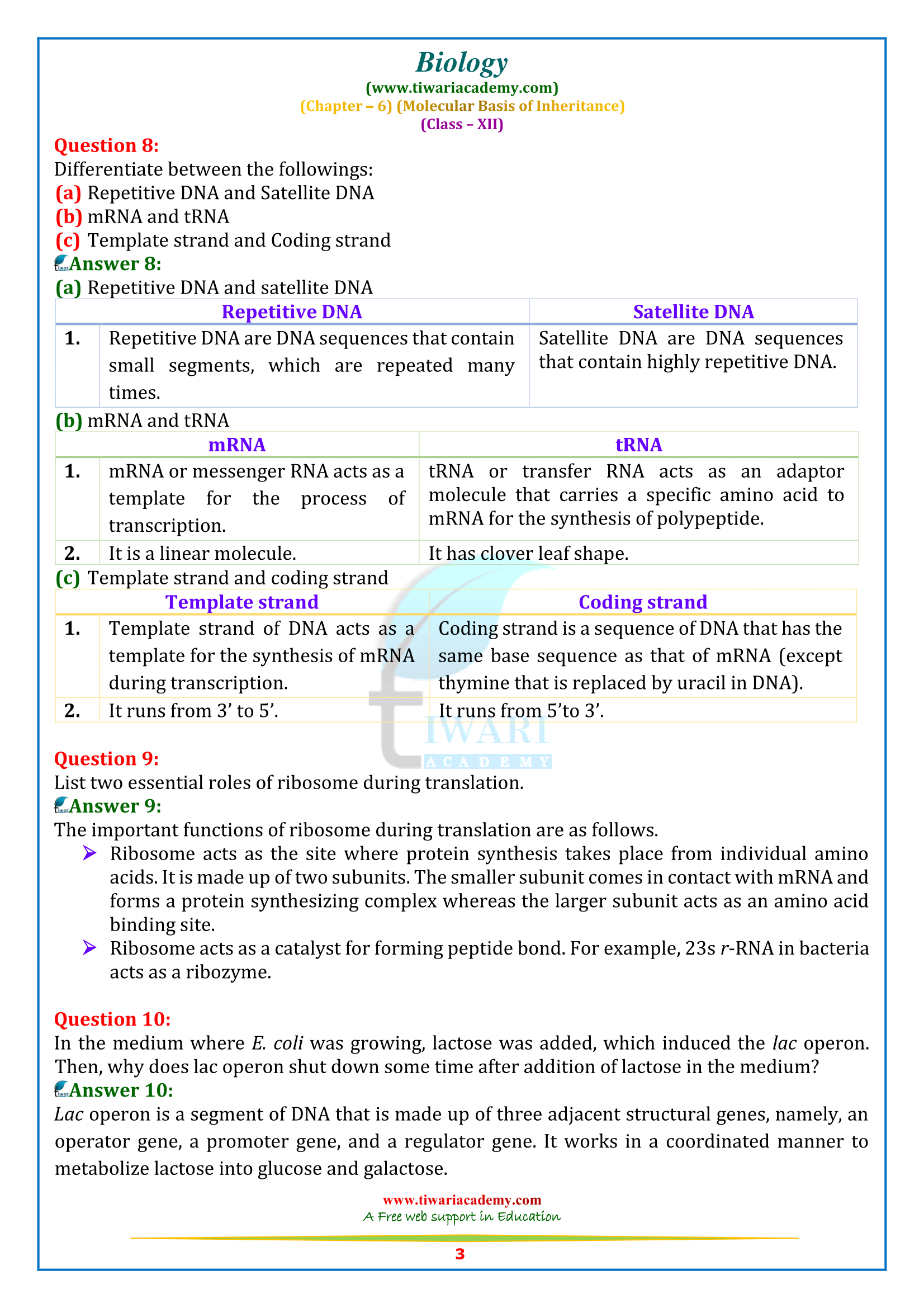 NCERT Solutions for Class 12 Biology Chapter 6 in english medium
