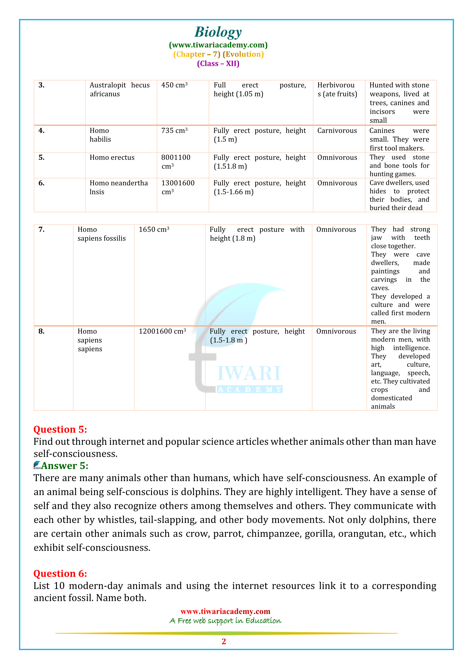 NCERT Solutions for Class 12 Biology Chapter 7 in PDF