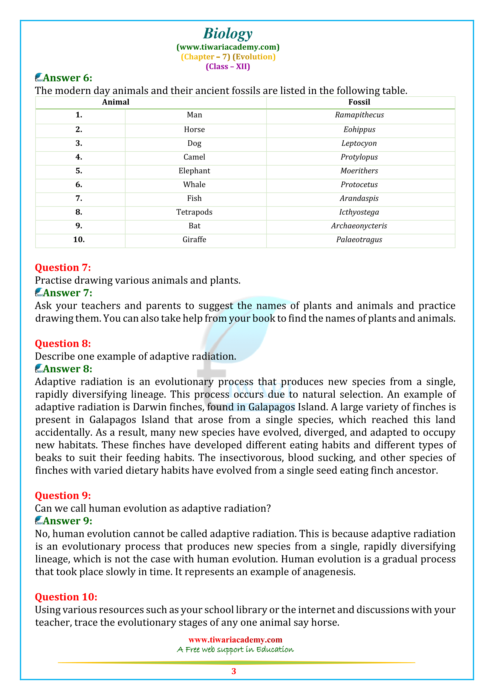 NCERT Solutions for Class 12 Biology Chapter 7 English medium