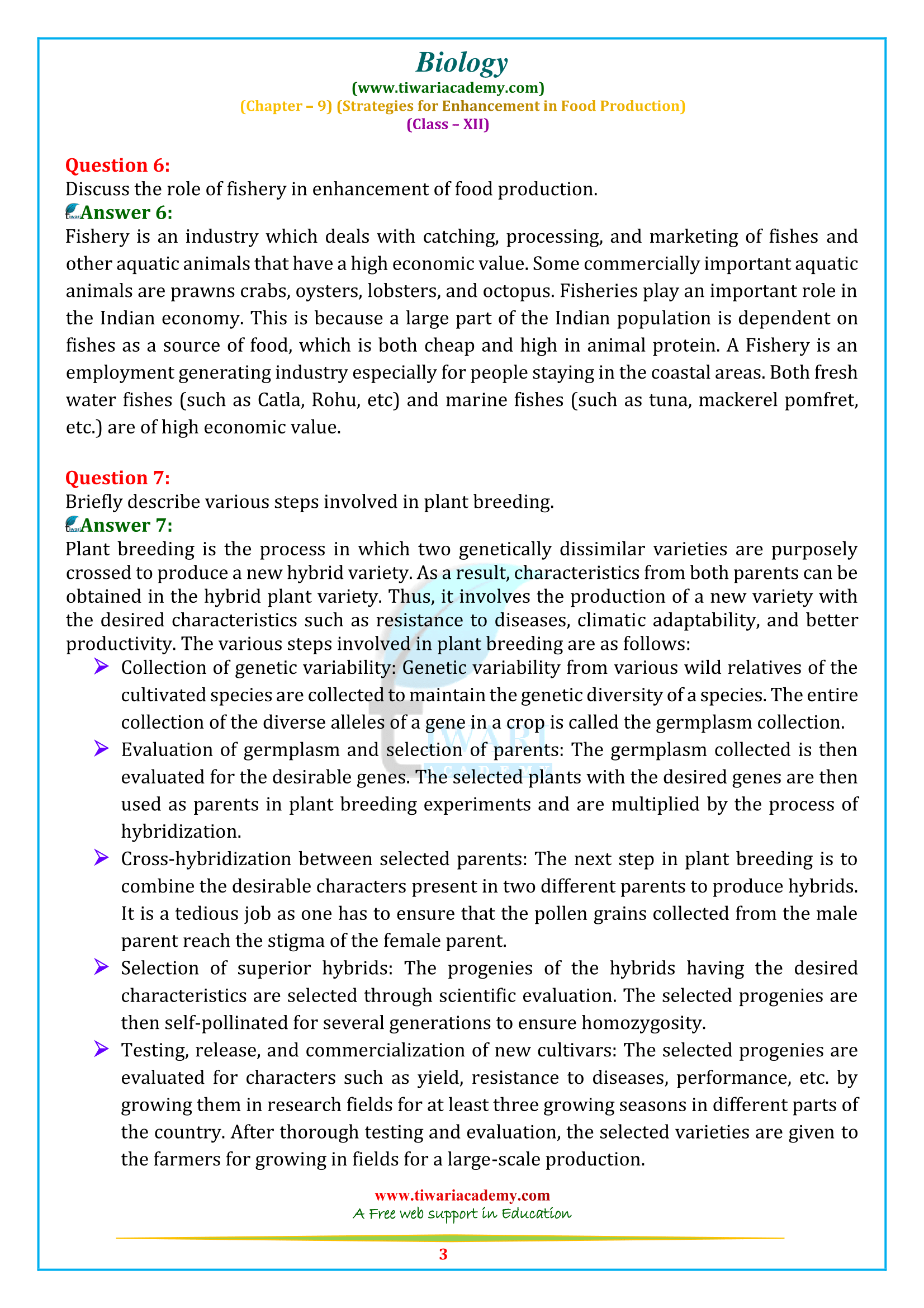 NCERT Solutions for Class 12 Biology Chapter 9 (for 2022-2023)