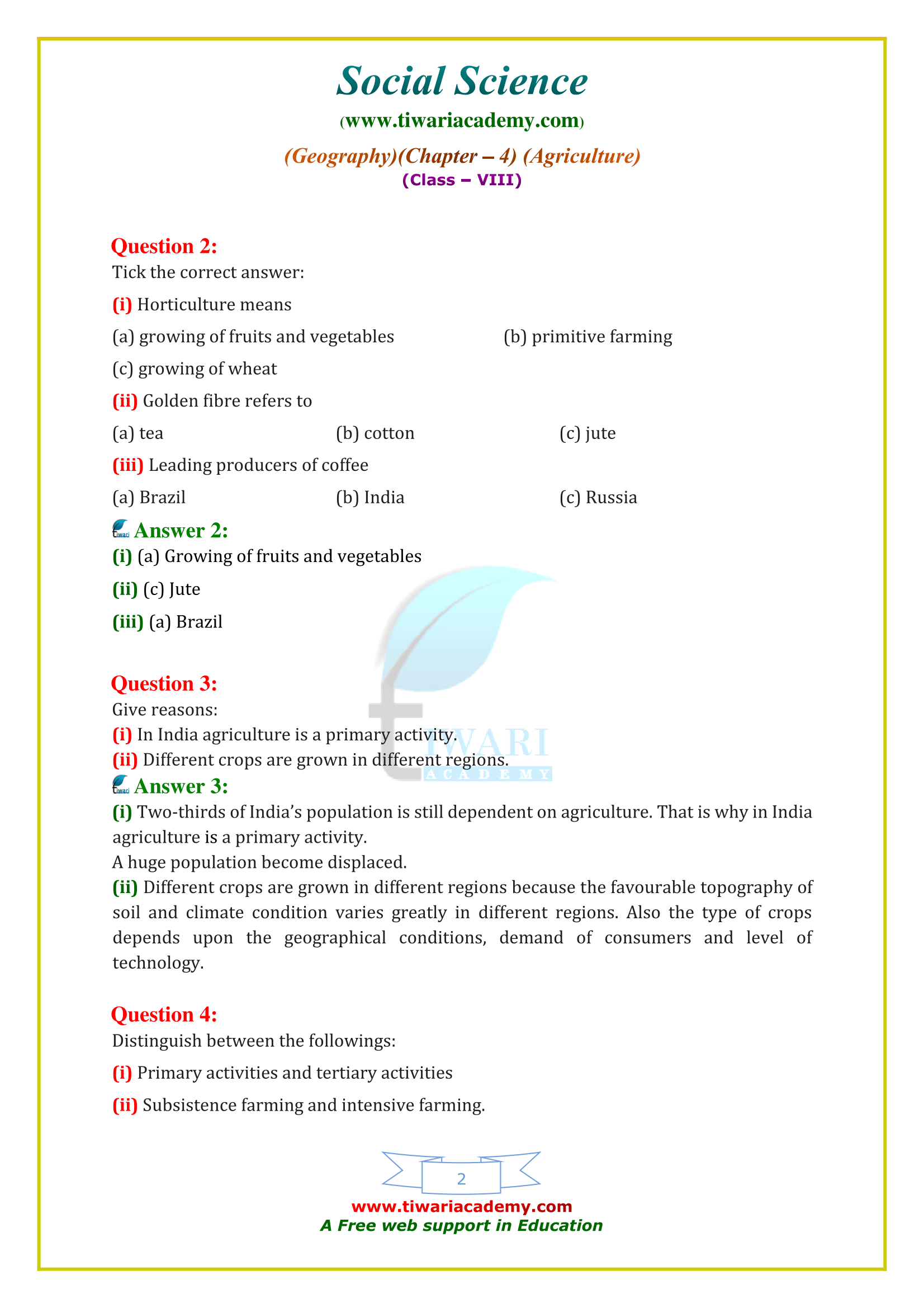 Ncert solutions for class 8 social science geography chapter 4 in pdf