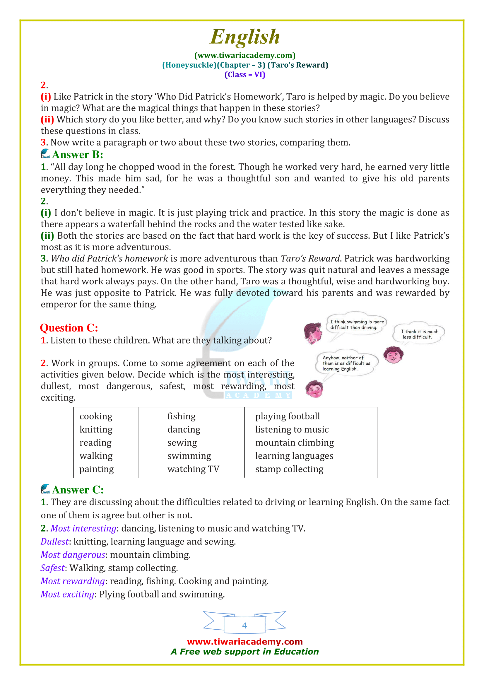 6 English chapter 3 answers