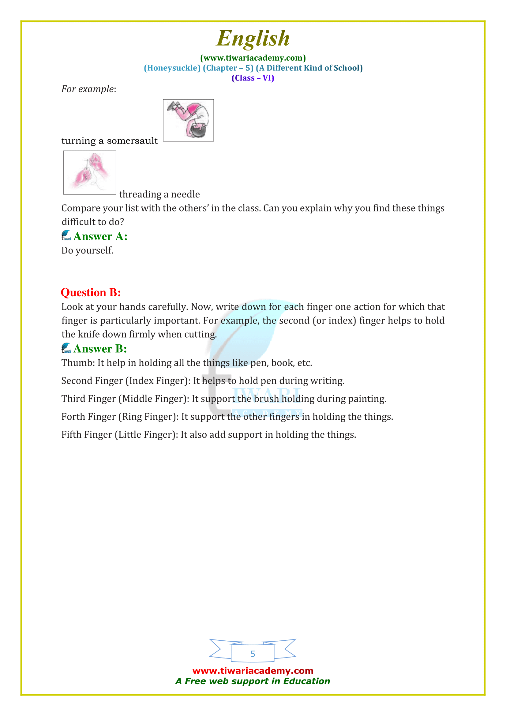 ch. 5 english for class 6
