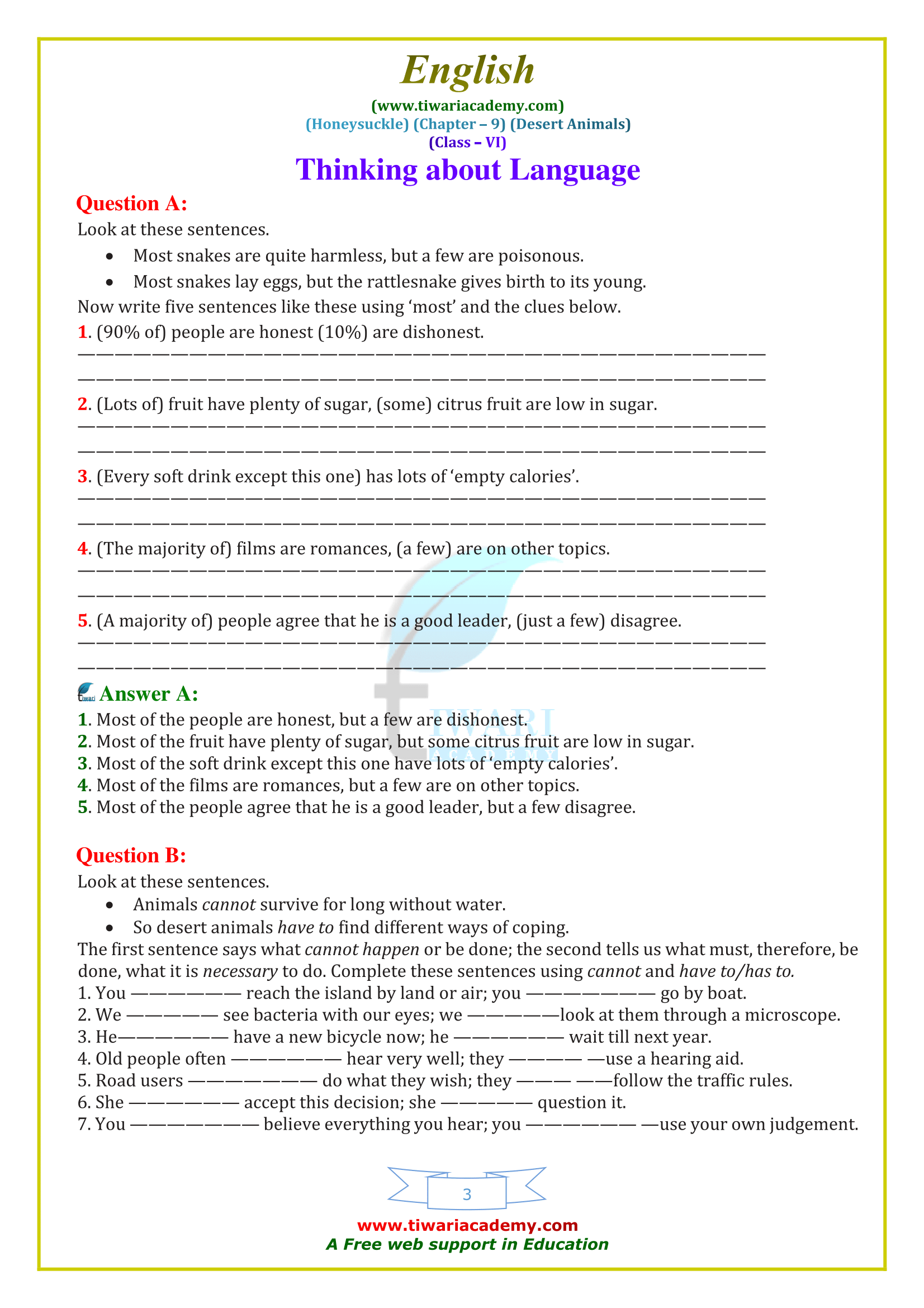 NCERT Solutions for Class 6 English Honeysuckle Chapter 9 NCERT Solutions for Class 6 English Honeysuckle Chapter 9