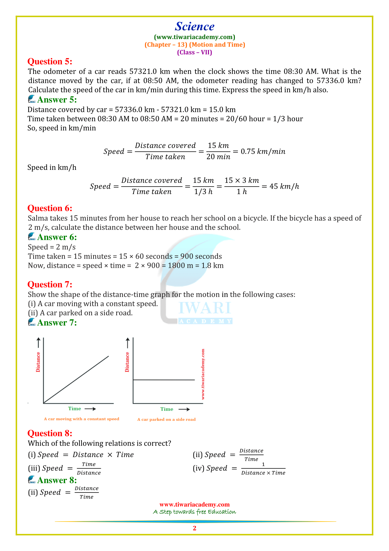 CBSE NCERT Solutions for Class 7 Science Chapter 13 in PDF form