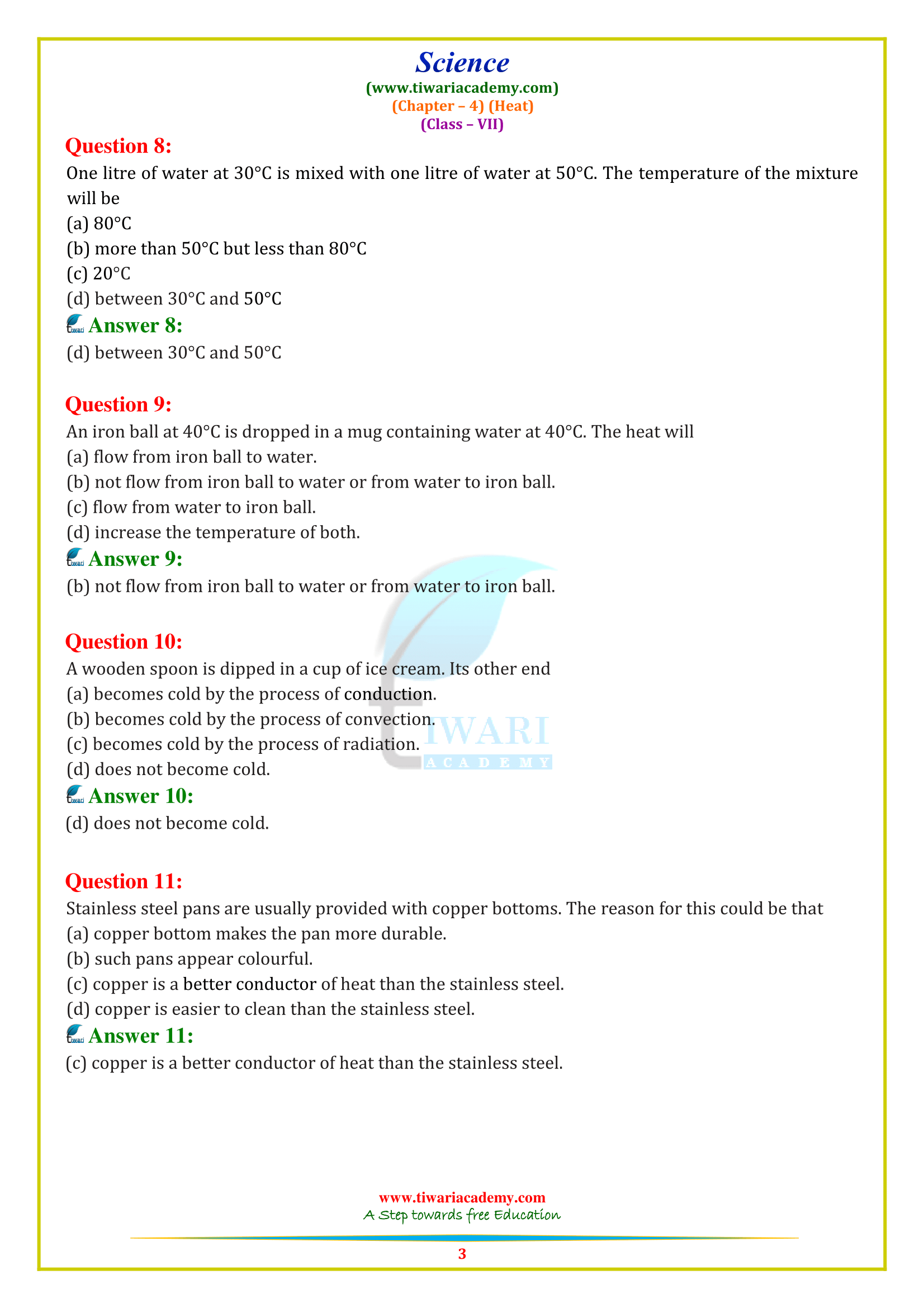 case study questions on heat class 7