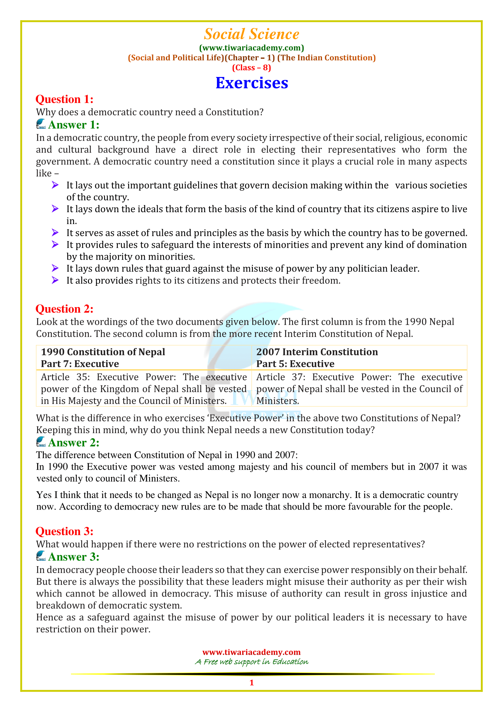 class 8 civics chapter 1 case study questions and answers