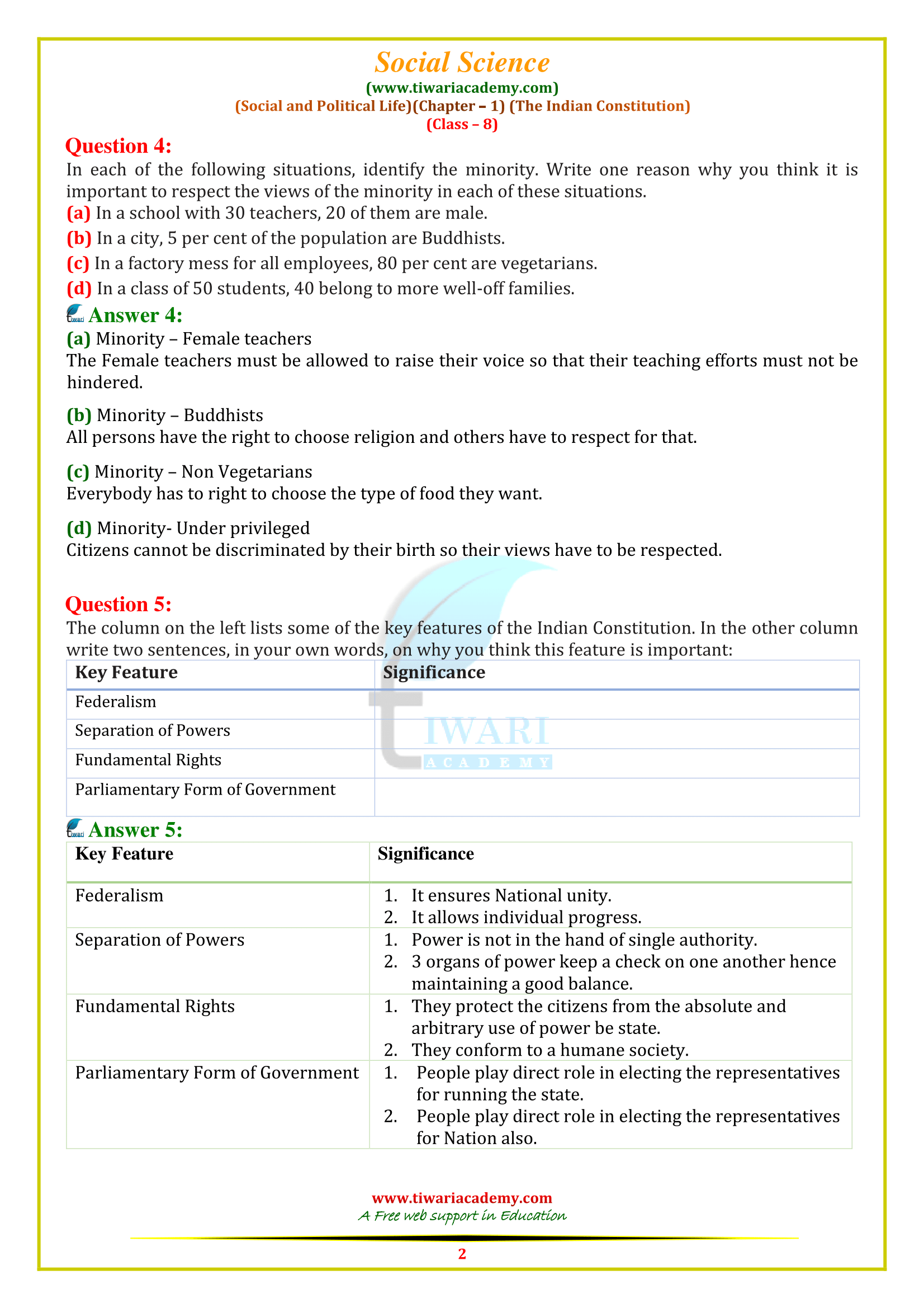 NCERT Solutions for Class 8 Social Science Civics Chapter 1 in PDF