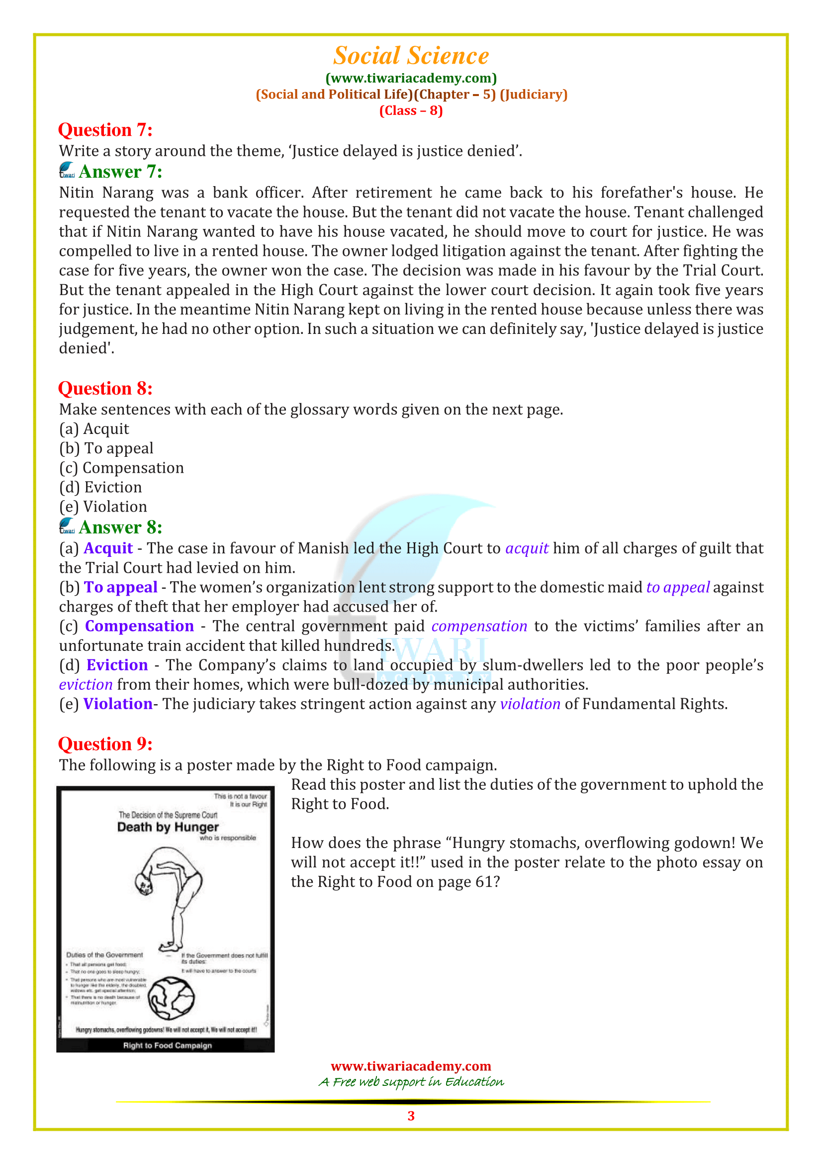 Class 8 Civics chapter 5 answers
