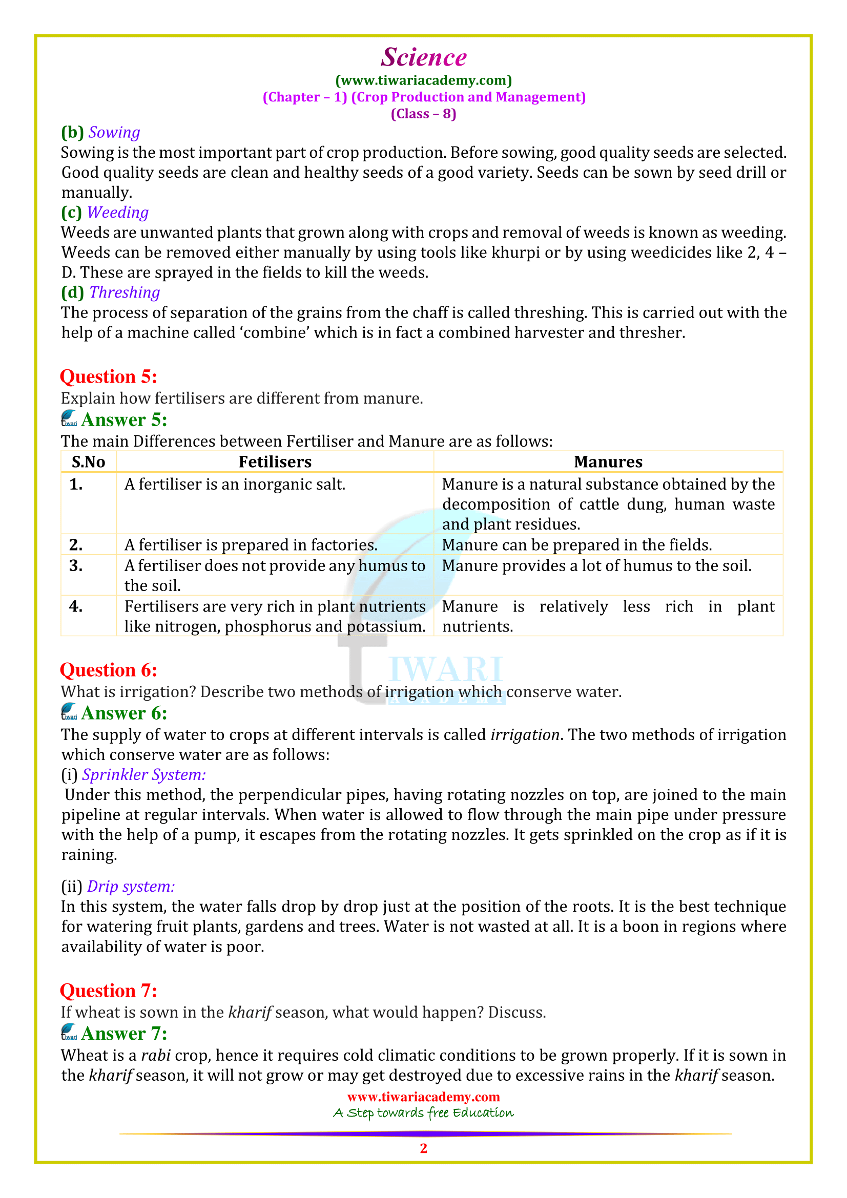 NCERT Solutions for Class 8 Science Chapter 1 in PDF