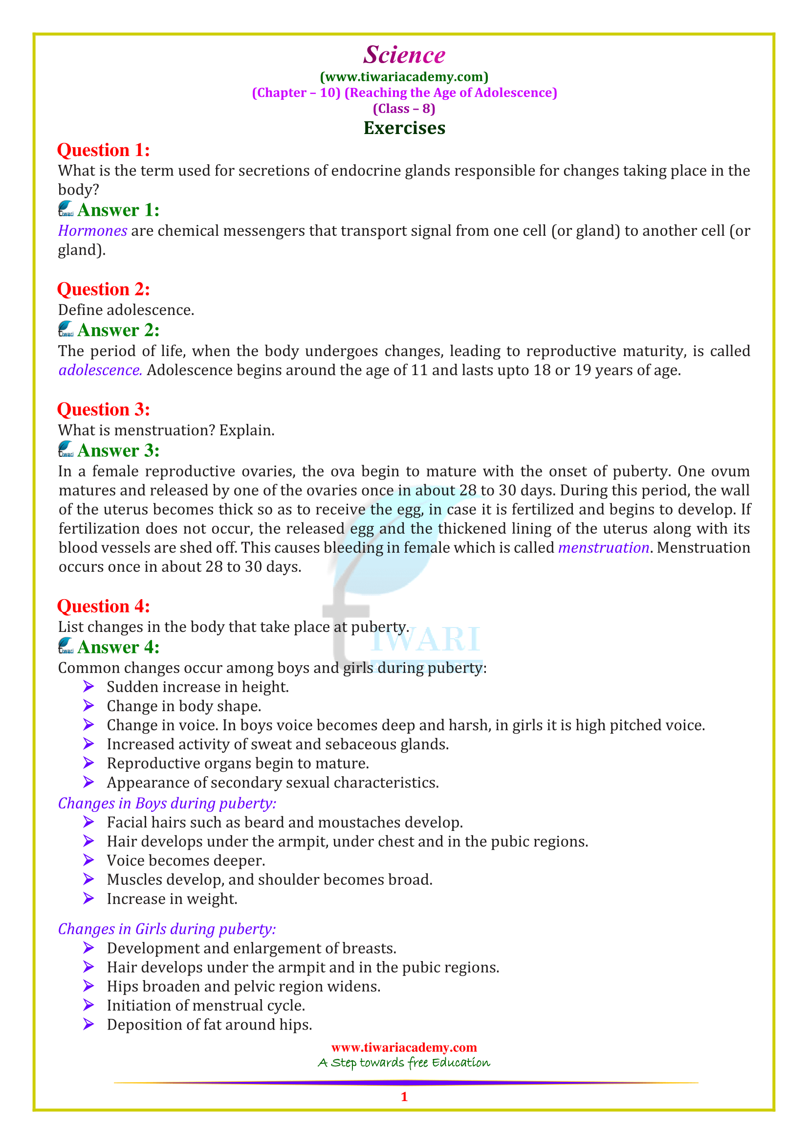 NCERT Solutions for Class 8 Science Chapter 10 in PDF