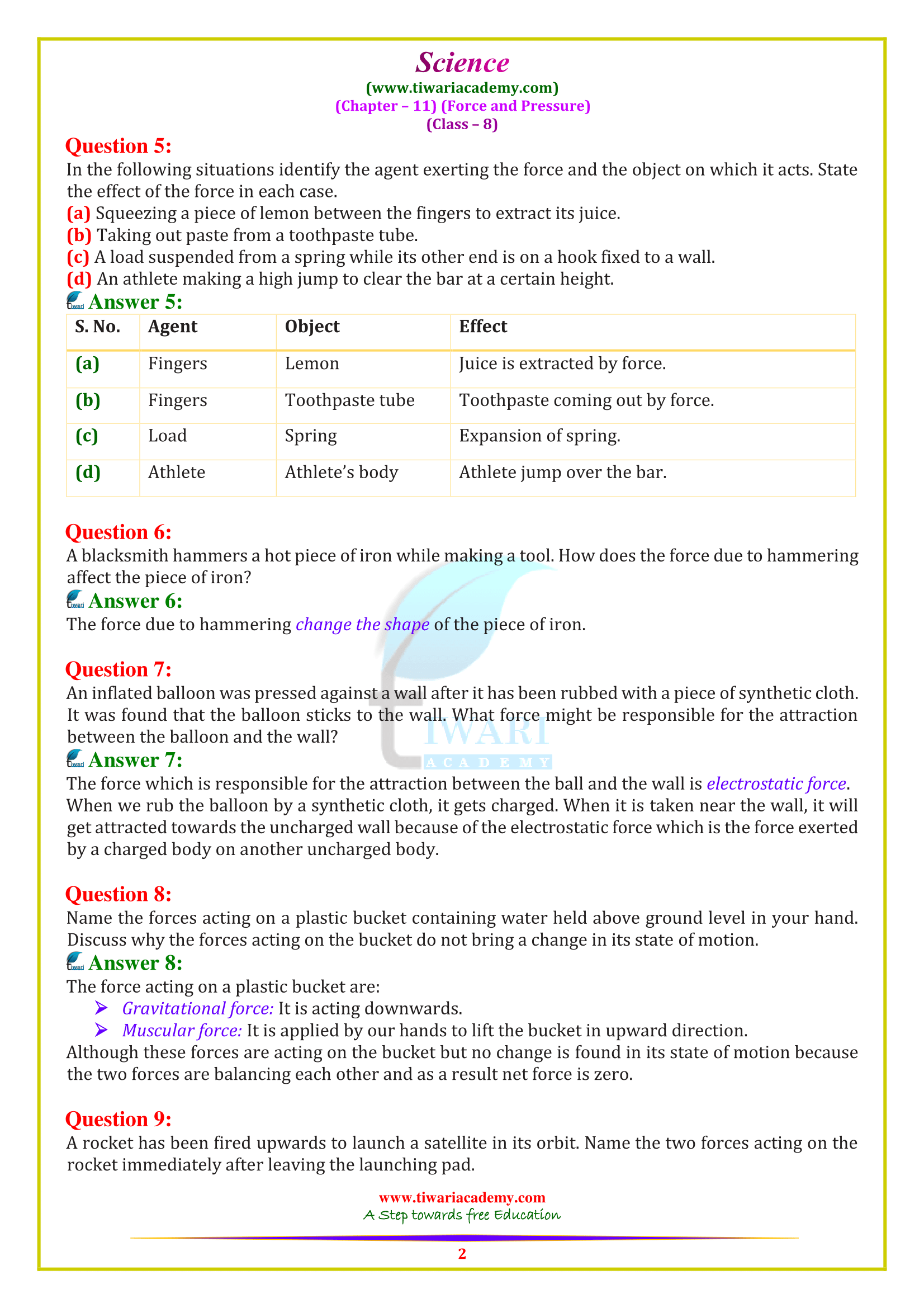 NCERT Solutions for Class 8 Science Chapter 11 in PDF