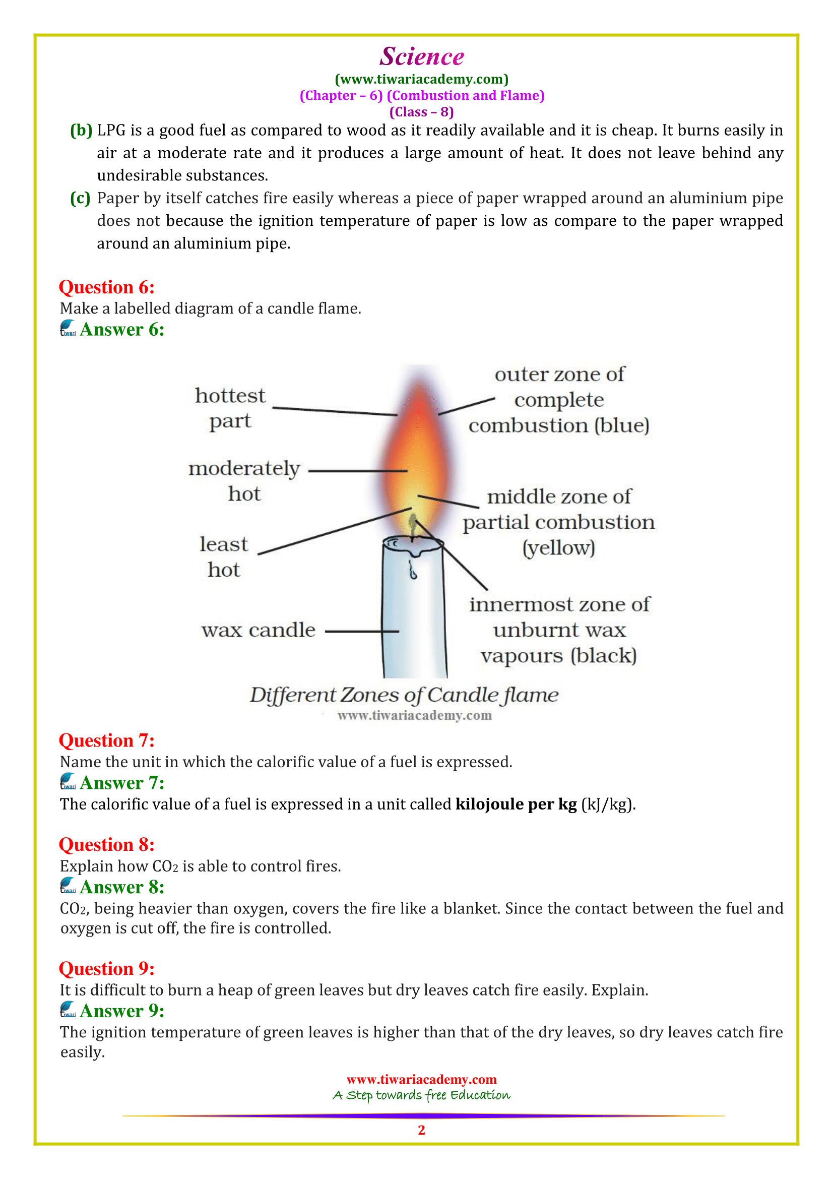 NCERT Solutions for Class 8 Science Chapter 6 in PDF form