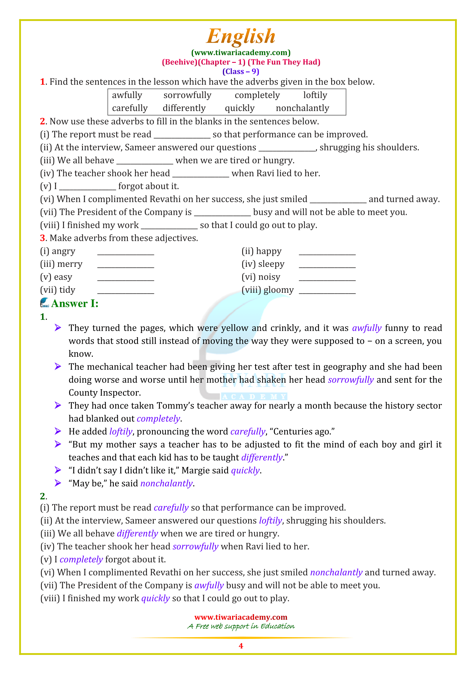 Chapter 1 Beehive answers
