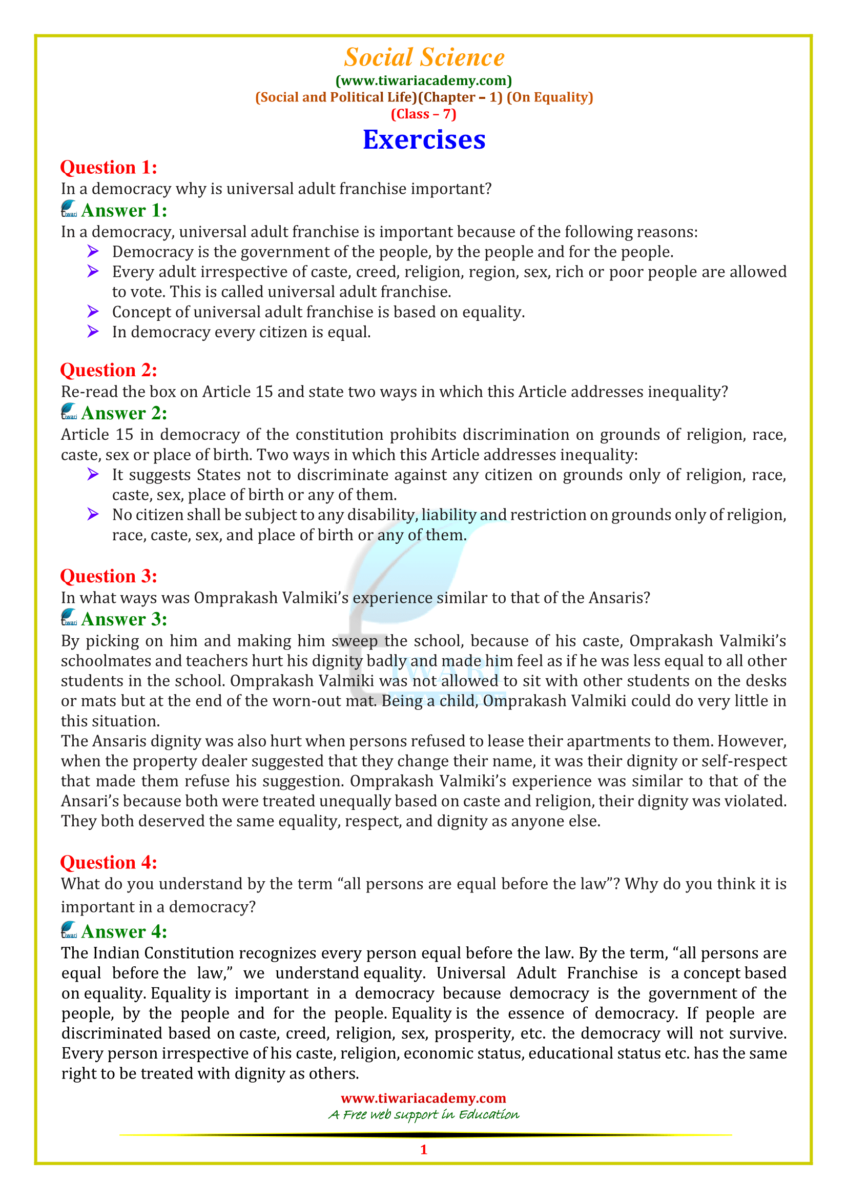 case study questions class 7 social science