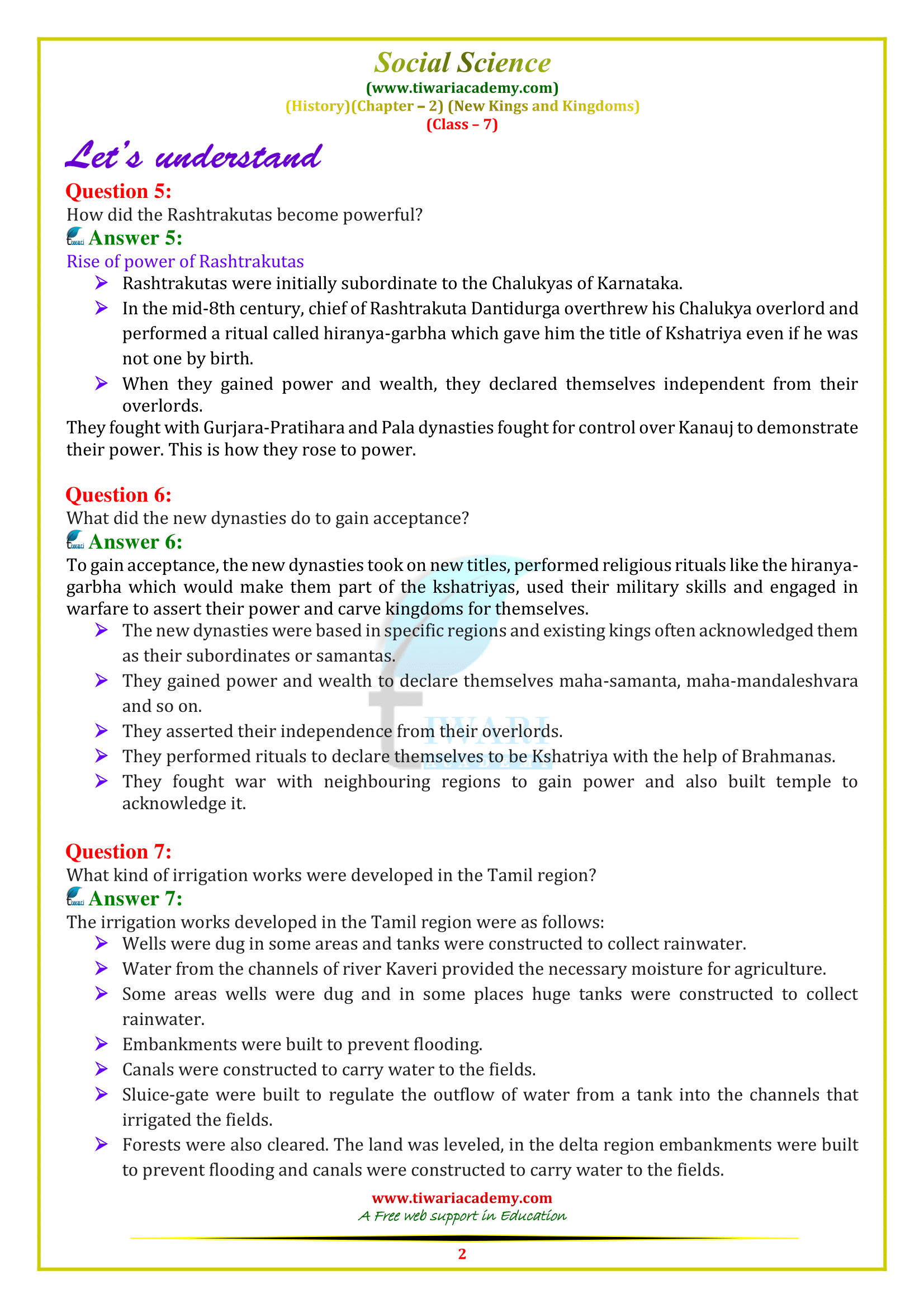 NCERT Solutions for Class 7 Social Science History Chapter 2 in PDF