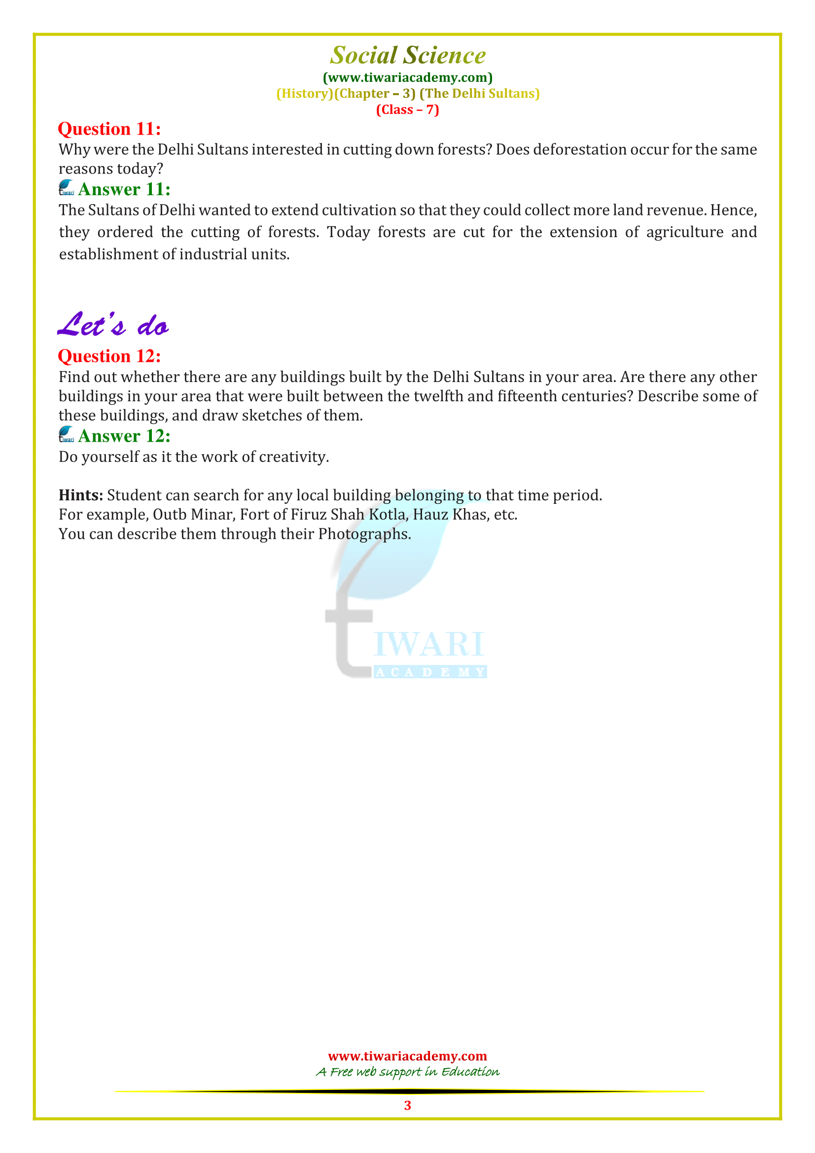 7 History Chapter 3 Answers