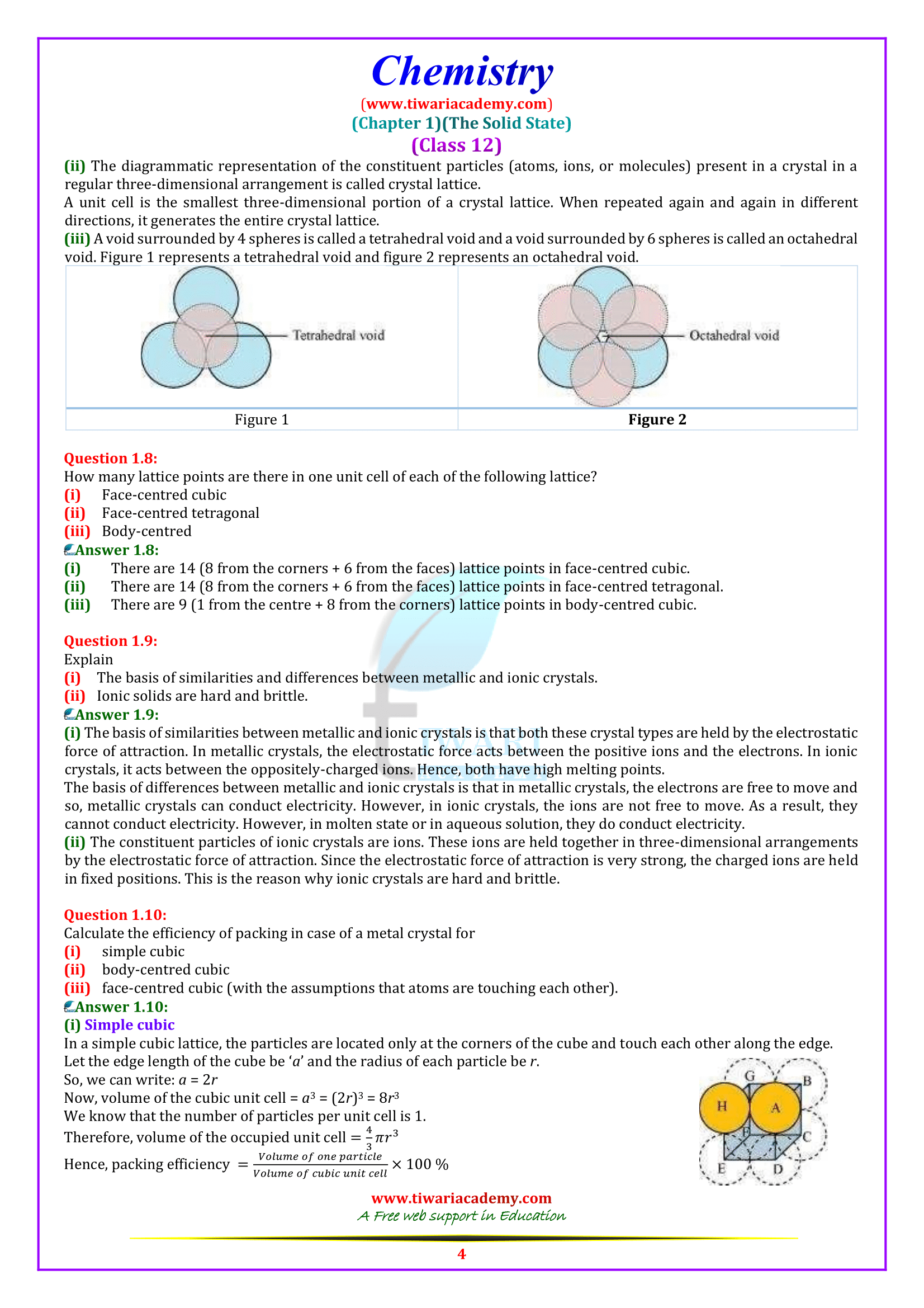 NCERT Solutions for Class 12 Chemistry Chapter 1 Exercises questions